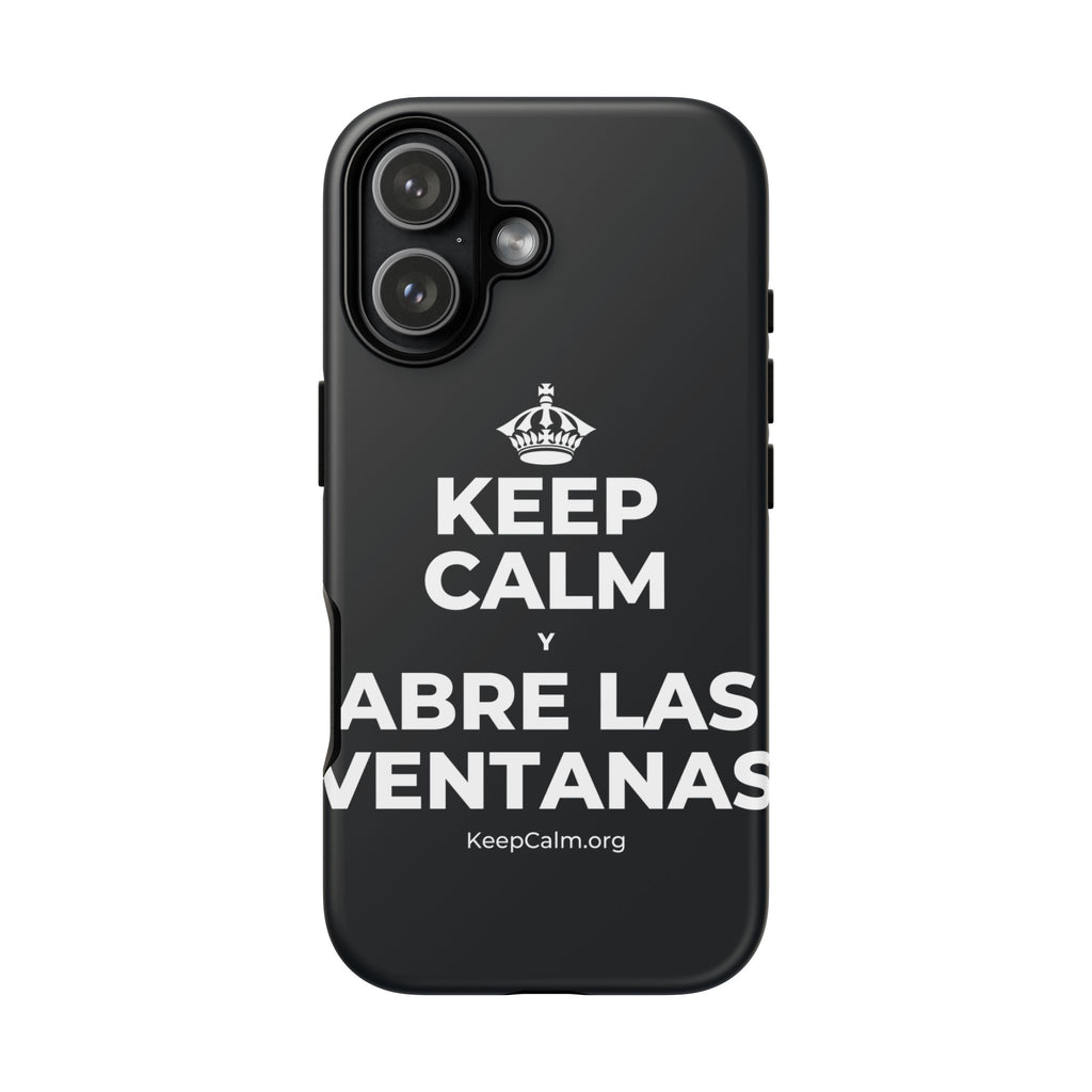 KEEP CALM Y ABRE LAS VENTANAS Phone Case (Dark)
