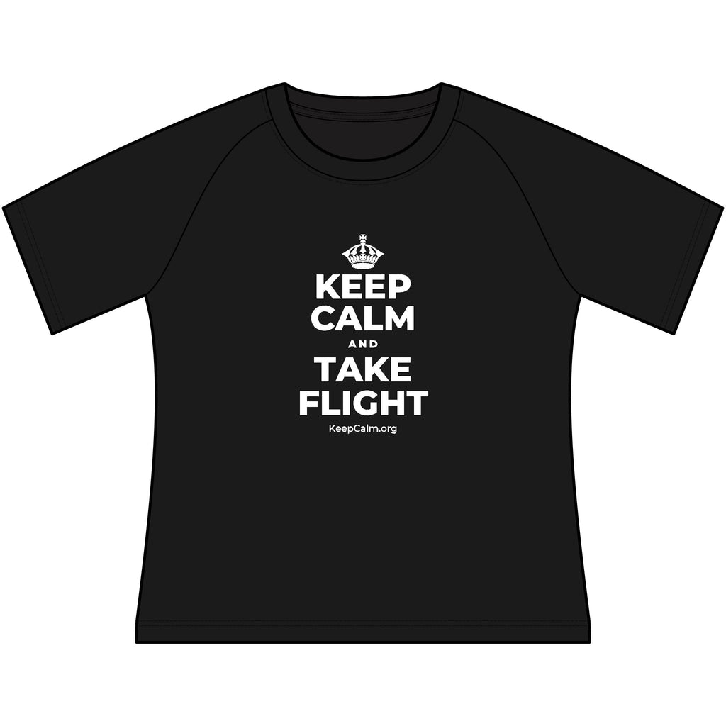 KEEP CALM AND TAKE FLIGHT Women's Raglan Tee