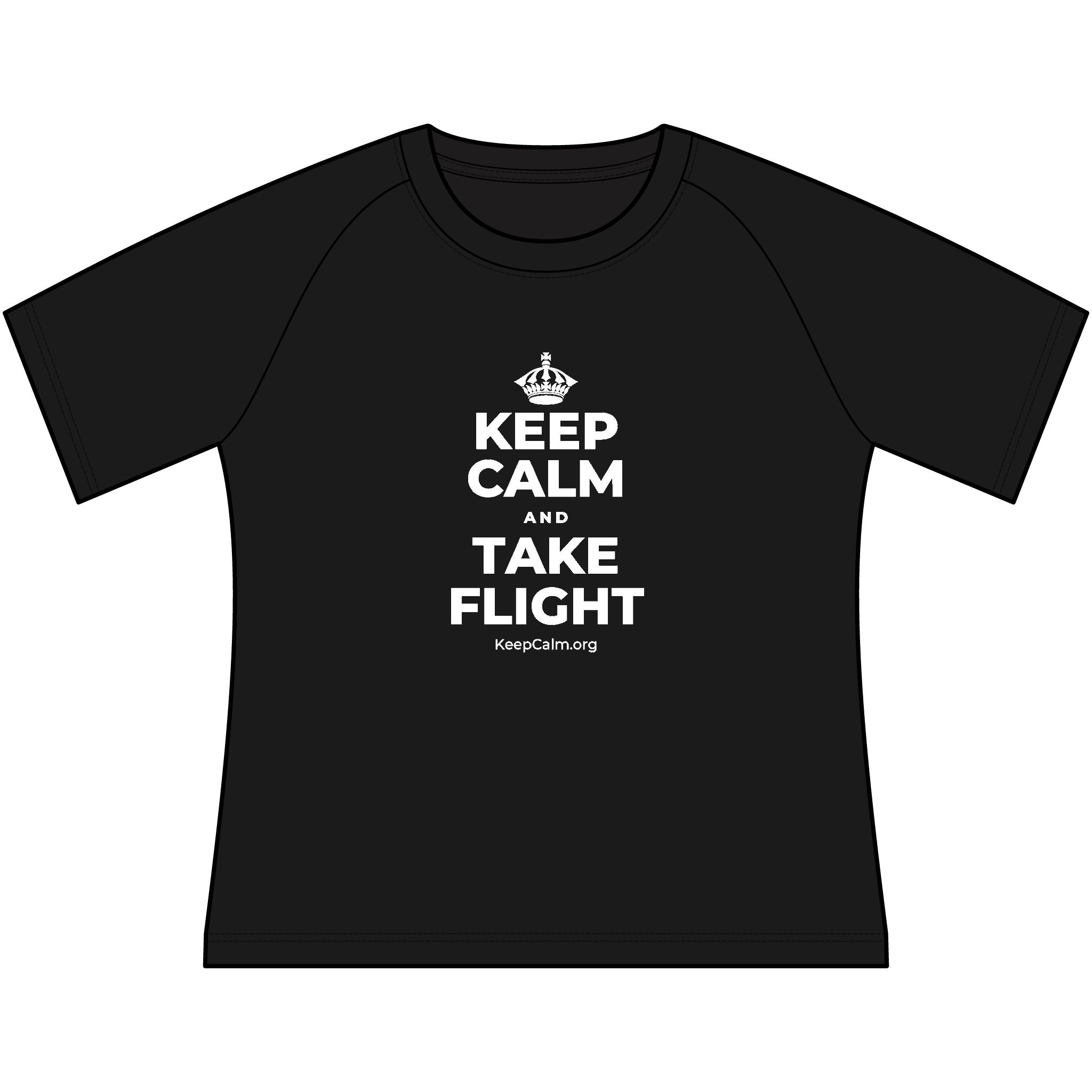 KEEP CALM AND TAKE FLIGHT Women's Raglan Tee
