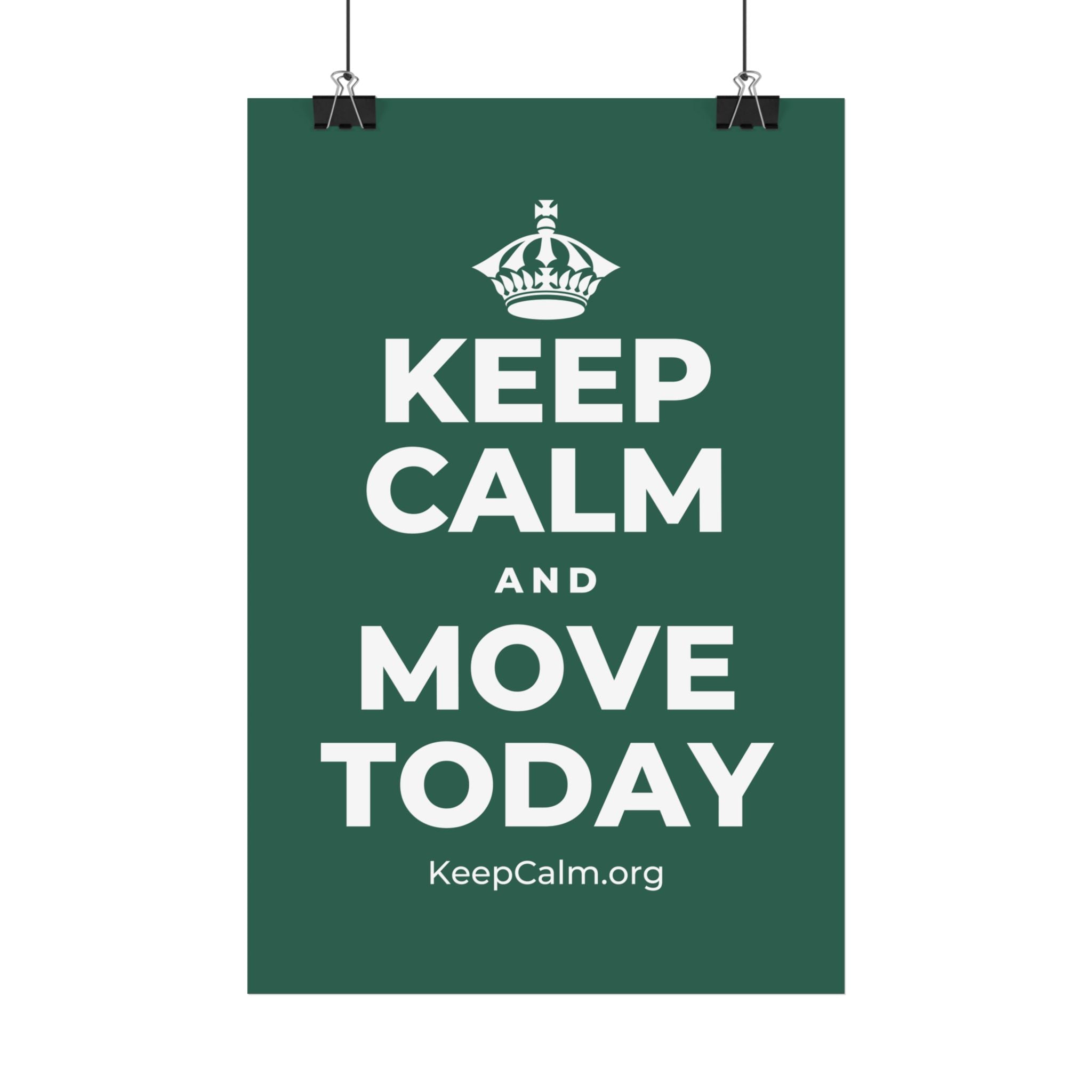 KEEP CALM AND MOVE TODAY Satin Poster