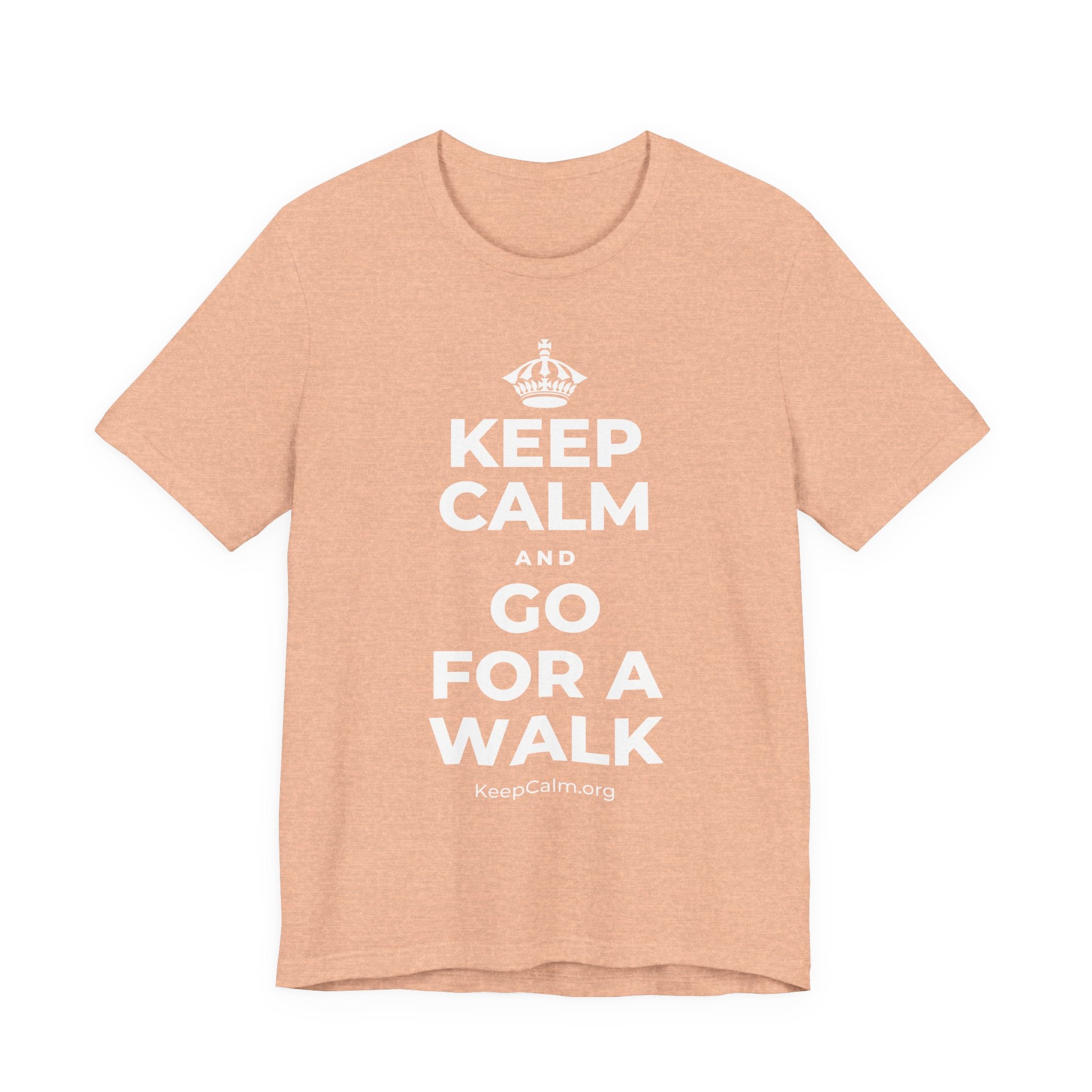 KEEP CALM AND GO FOR A WALK T-Shirt (Soft Cream–Heather Mauve)