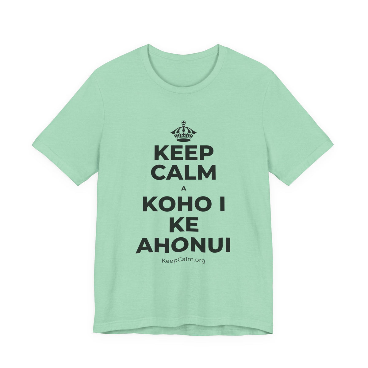 KEEP CALM A KOHO I KE AHONUI T-Shirt (Baby Blue–Silver)