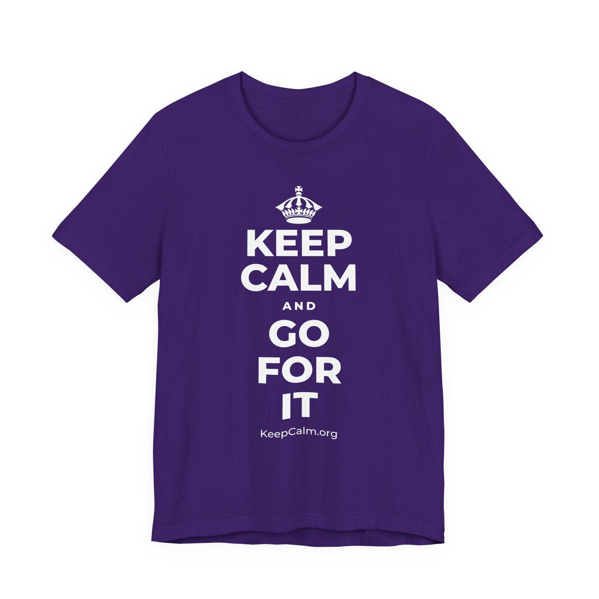 KEEP CALM AND GO FOR IT T-Shirt (Soft Cream–Heather Mauve)