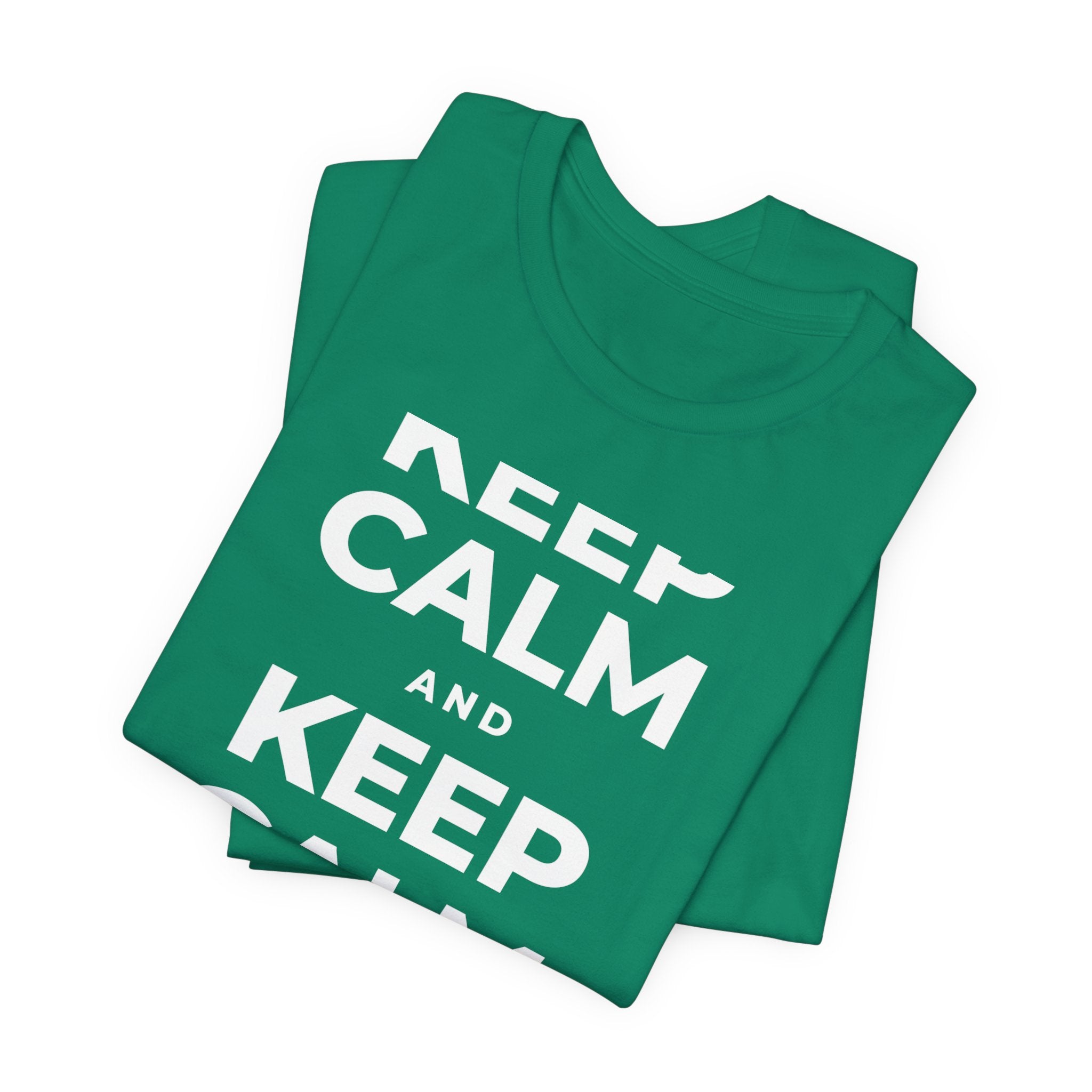 KEEP CALM AND BREATHE SLOWLY T-Shirt (White–Asphalt)