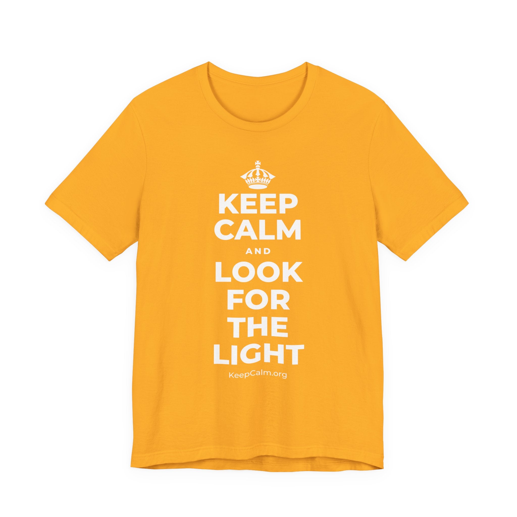 KEEP CALM AND LOOK FOR THE LIGHT T-Shirt (Baby Blue–Silver)