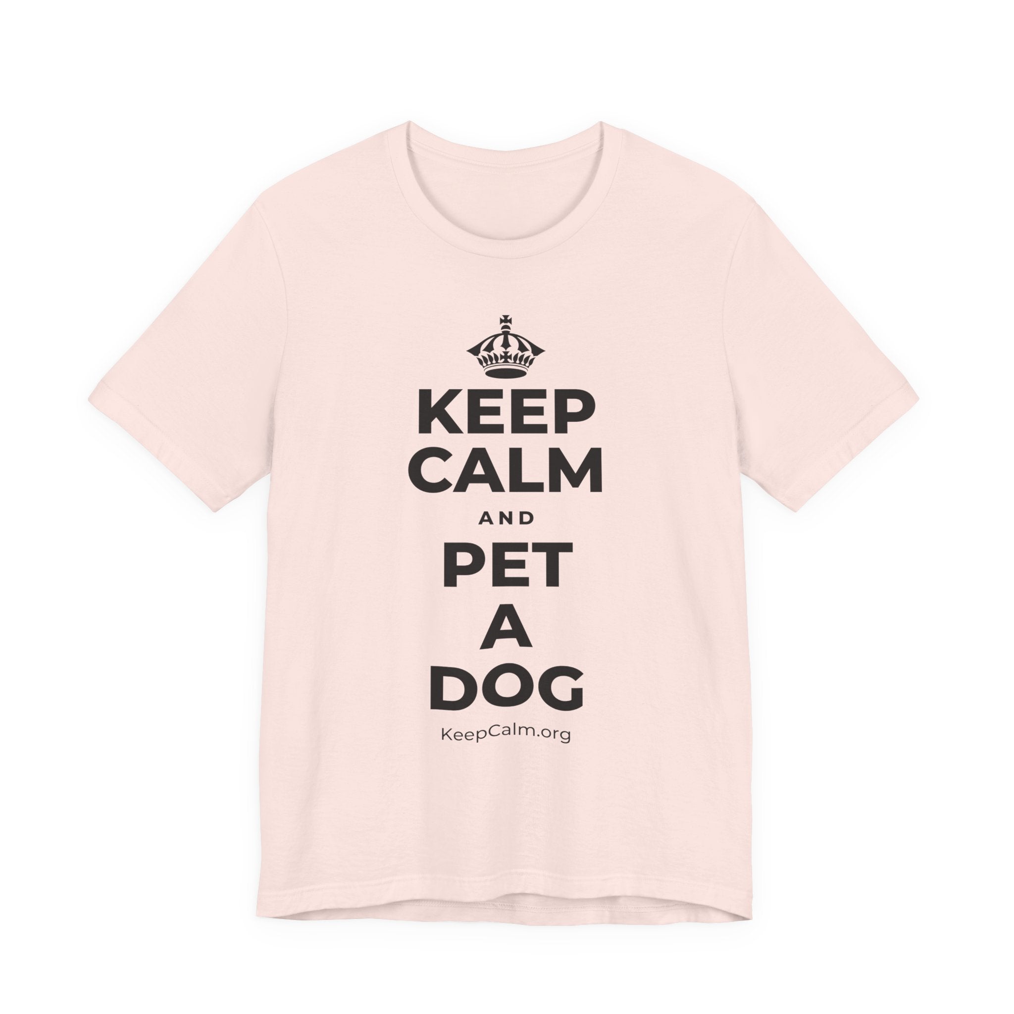KEEP CALM AND PET A DOG T-Shirt (Soft Cream–Heather Mauve)