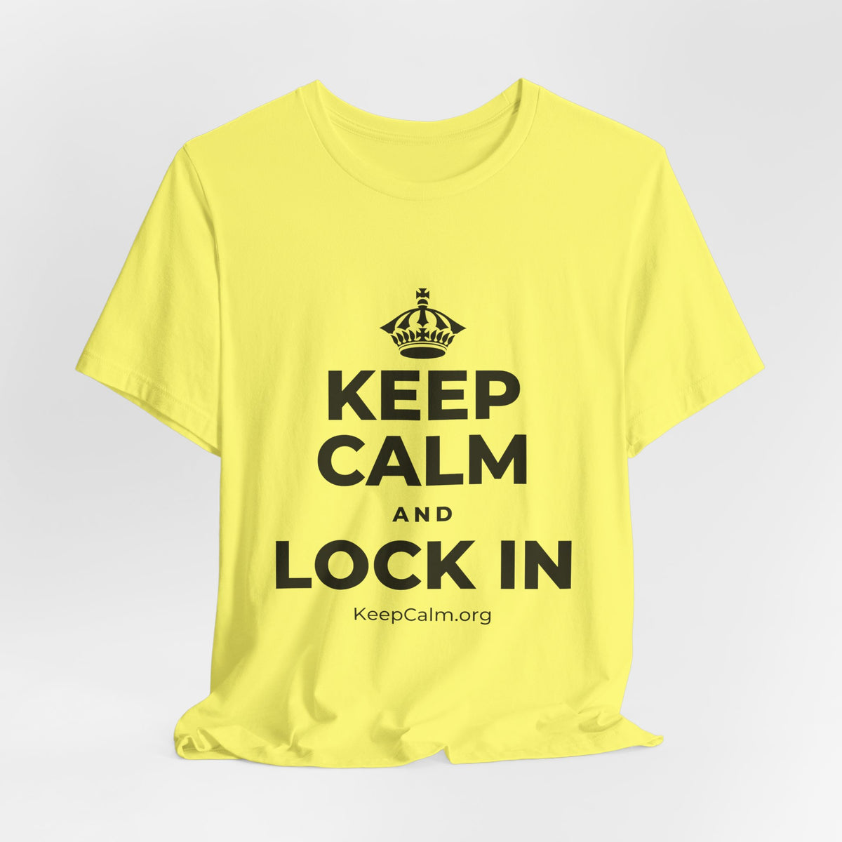 KEEP CALM AND LOCK IN T-Shirt (Soft Cream–Heather Mauve)