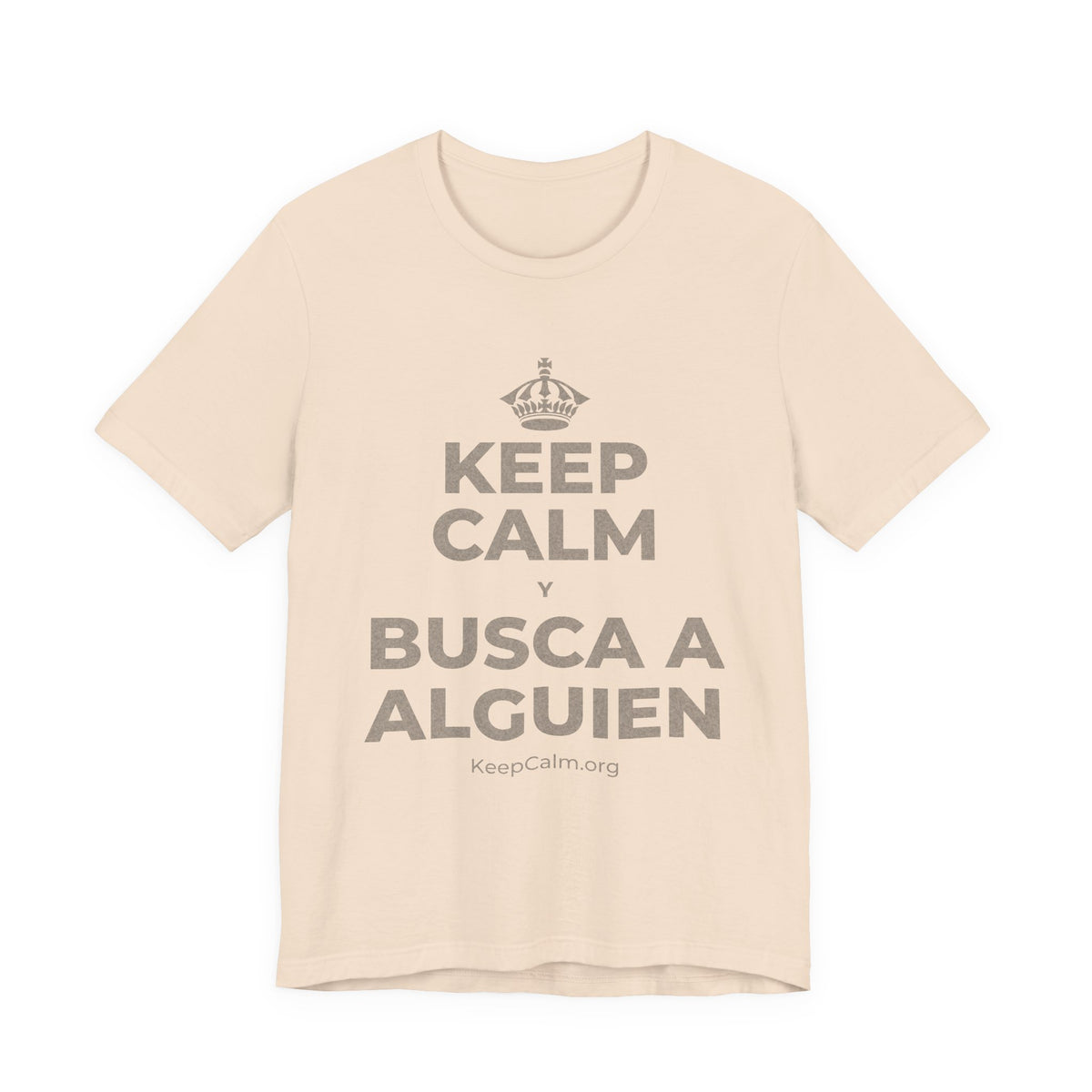 KEEP CALM Y BUSCA A ALGUIEN T-Shirt (Soft Cream–Heather Mauve)