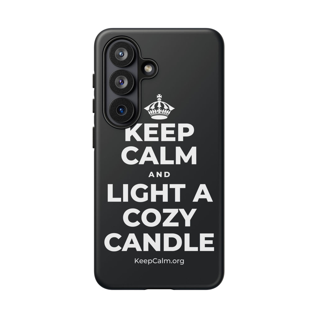 KEEP CALM AND LIGHT A COZY CANDLE Phone Case (Dark)