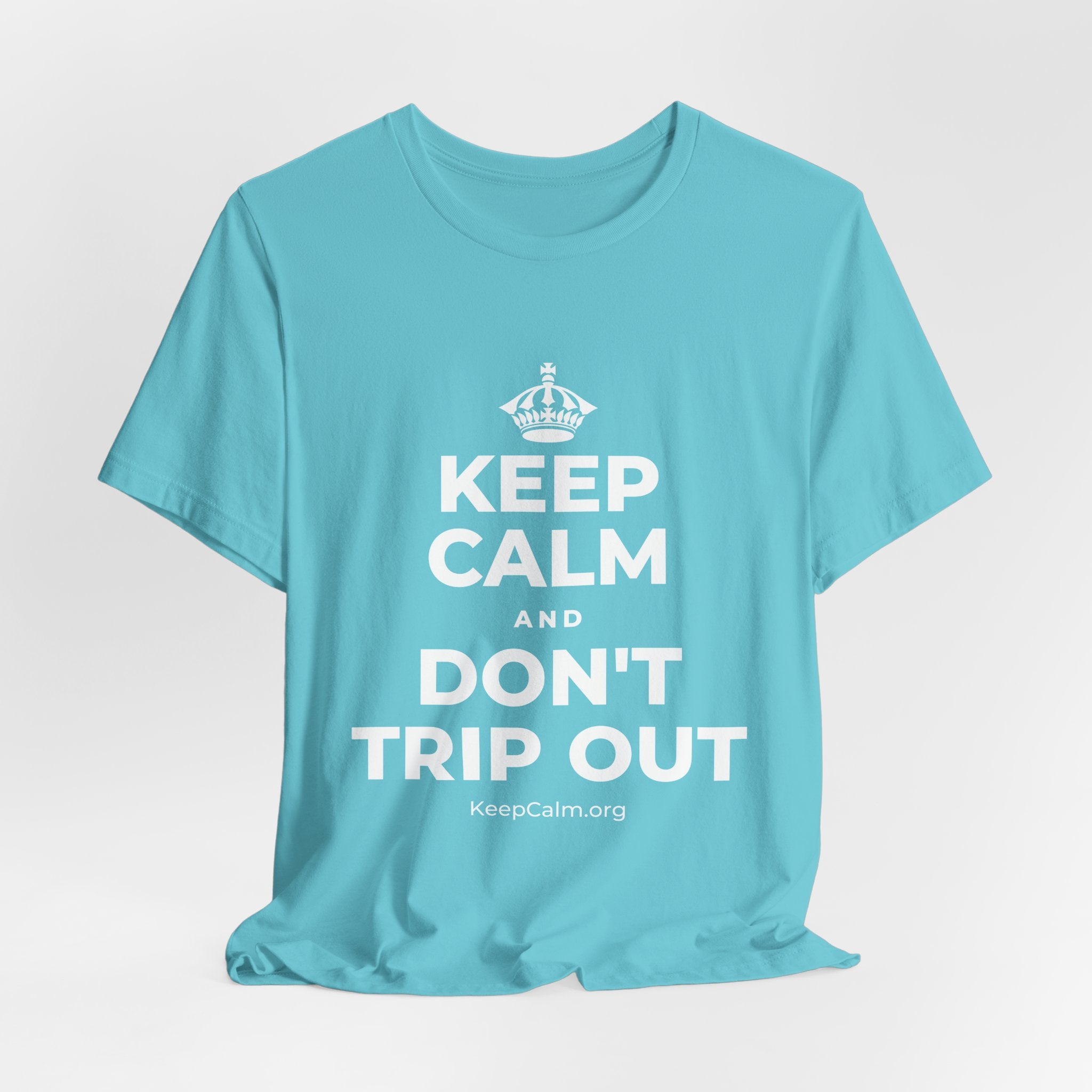 KEEP CALM AND DON'T TRIP OUT T-Shirt (Soft Cream–Heather Mauve)