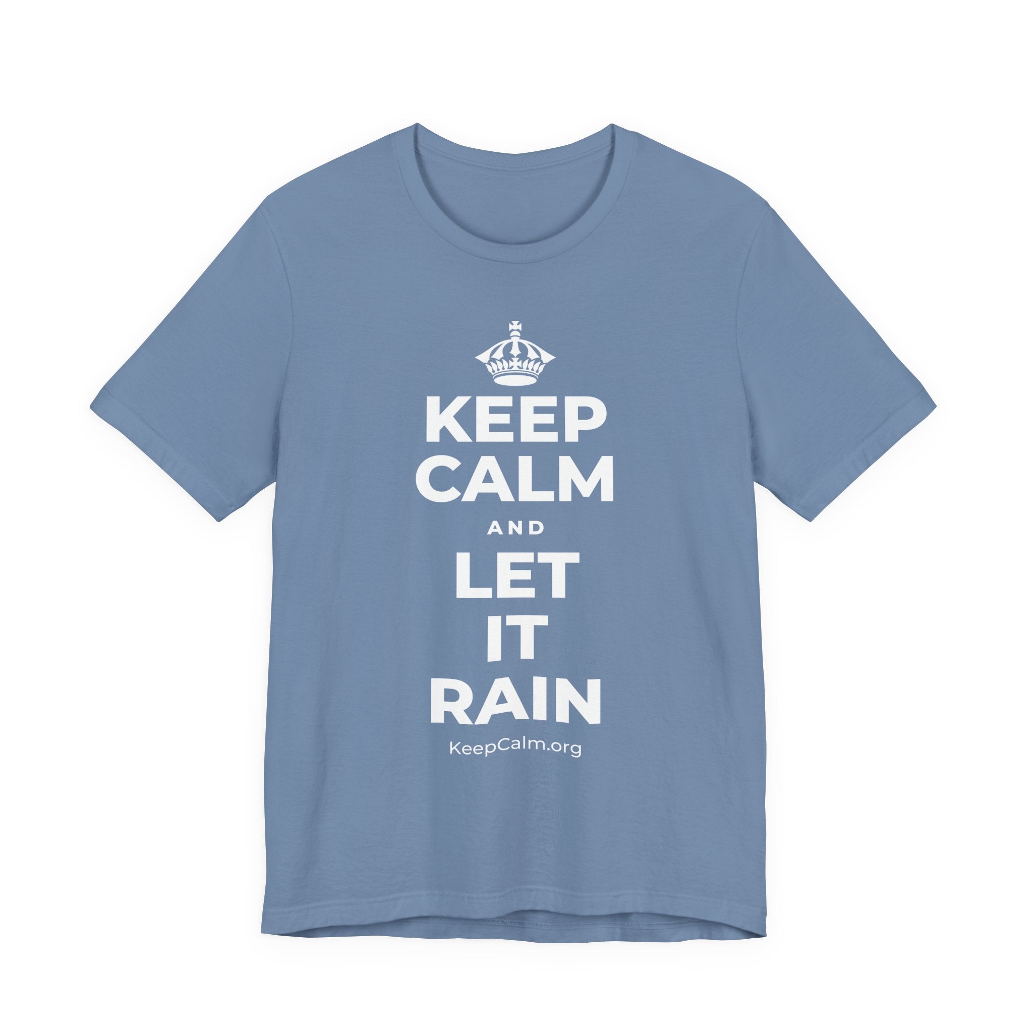 KEEP CALM AND LET IT RAIN T-Shirt (Soft Cream–Heather Mauve)