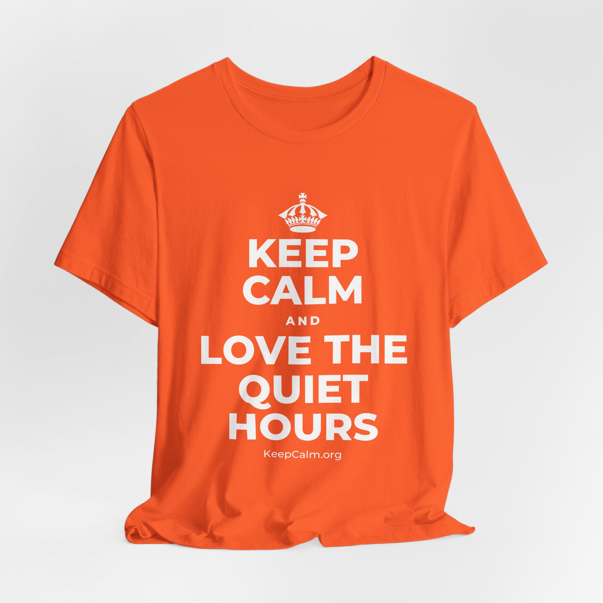 KEEP CALM AND LOVE THE QUIET HOURS T-Shirt (Baby Blue–Silver)
