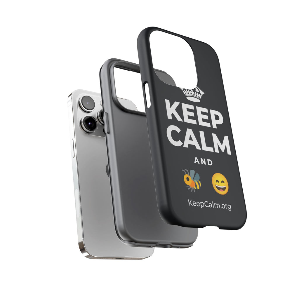 KEEP CALM AND 🐝 😄 Phone Case (Dark)