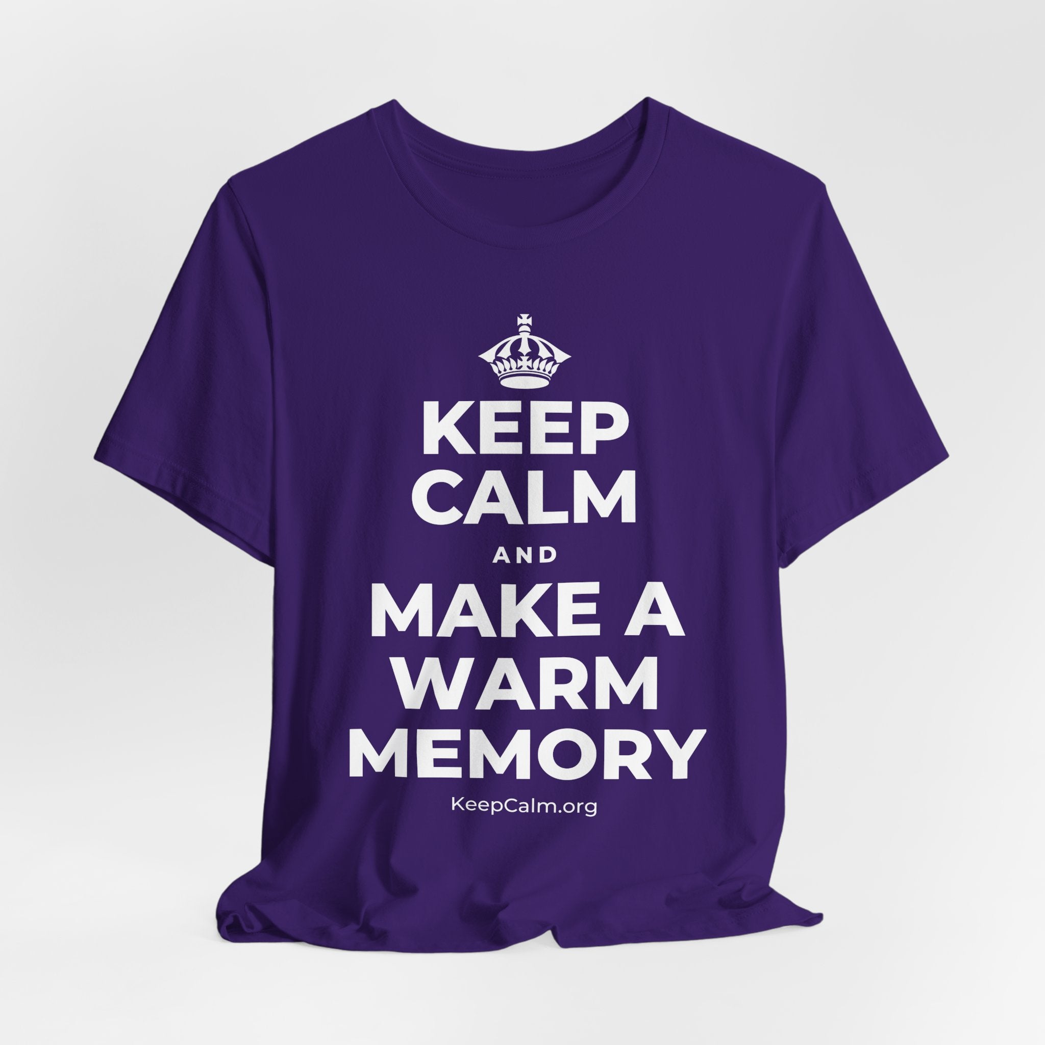 KEEP CALM AND MAKE A WARM MEMORY T-Shirt (Soft Cream–Heather Mauve)