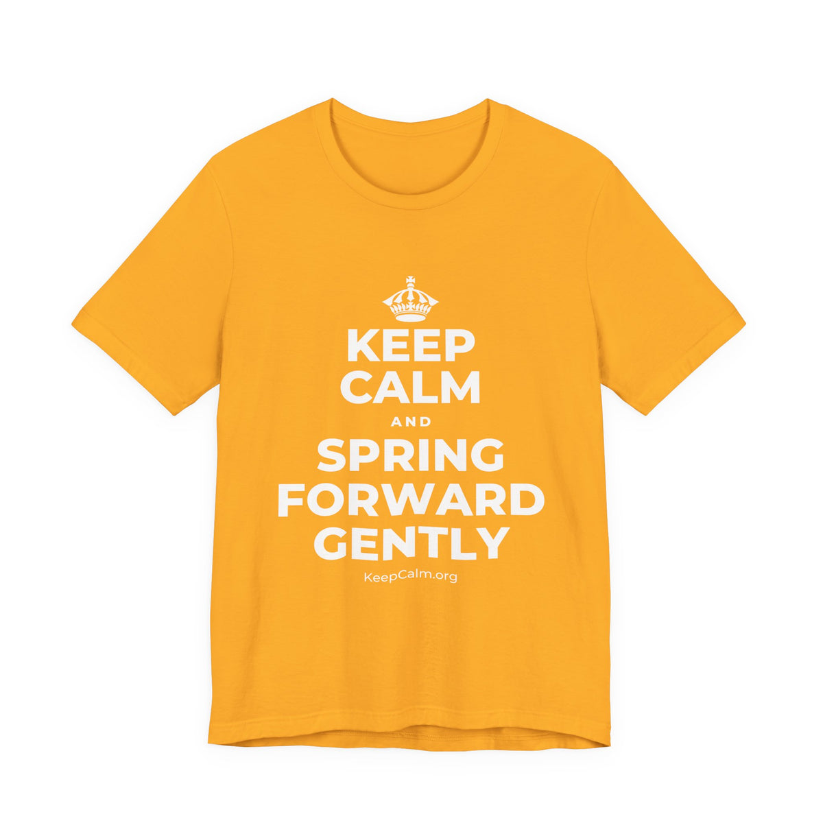 KEEP CALM AND SPRING FORWARD GENTLY T-Shirt (Baby Blue–Silver)