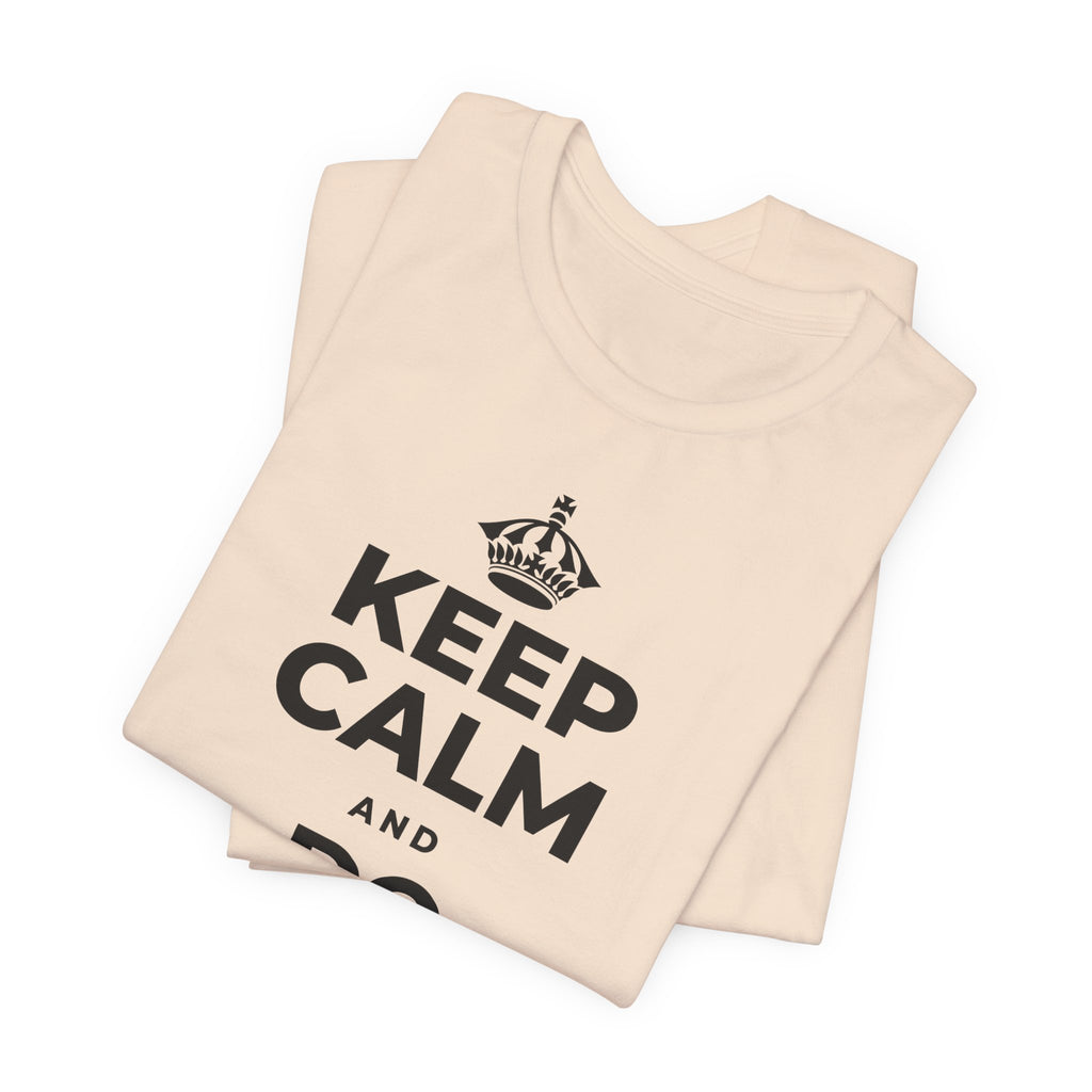 KEEP CALM AND DO LESS, GENTLY T-Shirt (Soft Cream–Heather Mauve)