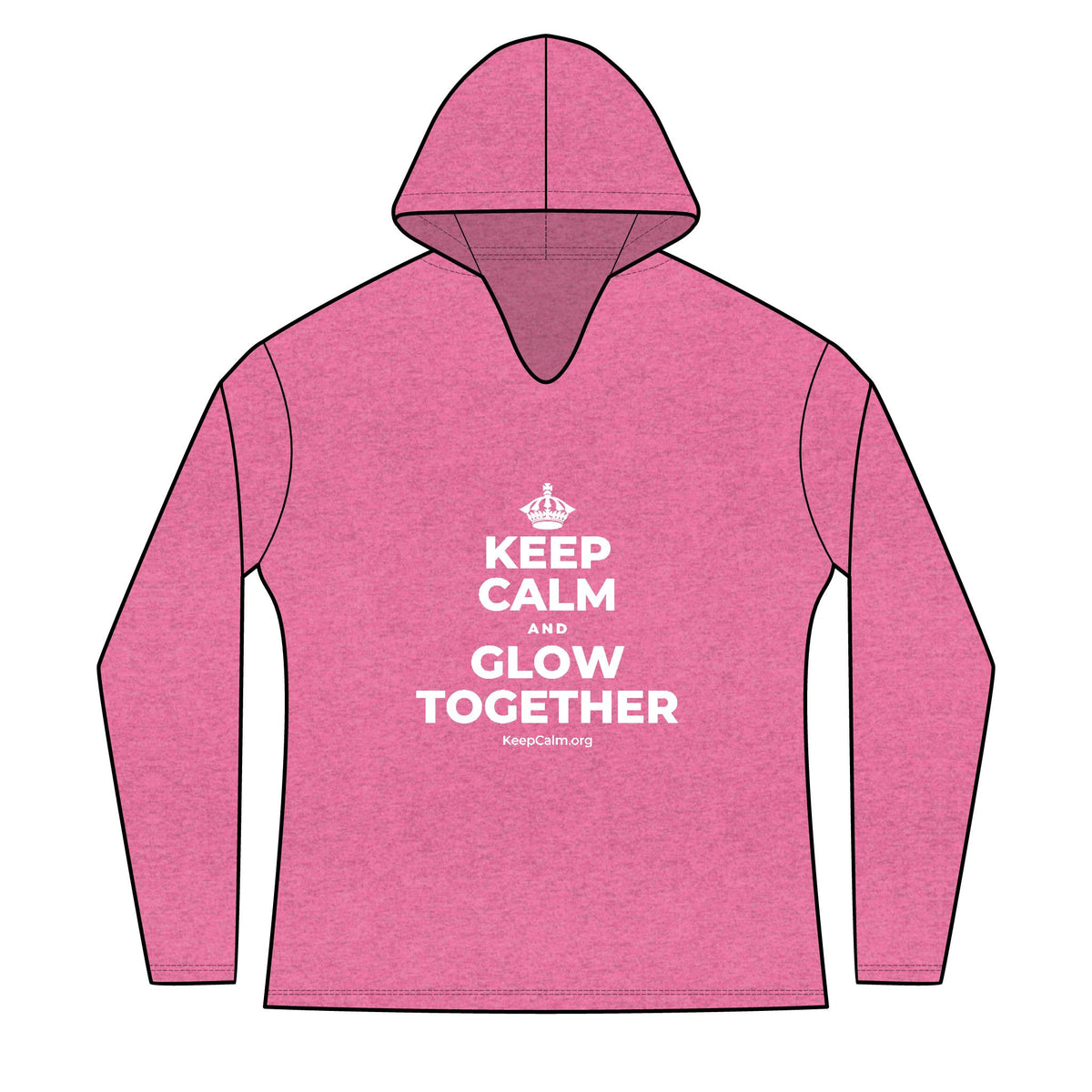 KEEP CALM AND GLOW TOGETHER Women's Long Sleeve Hoodie