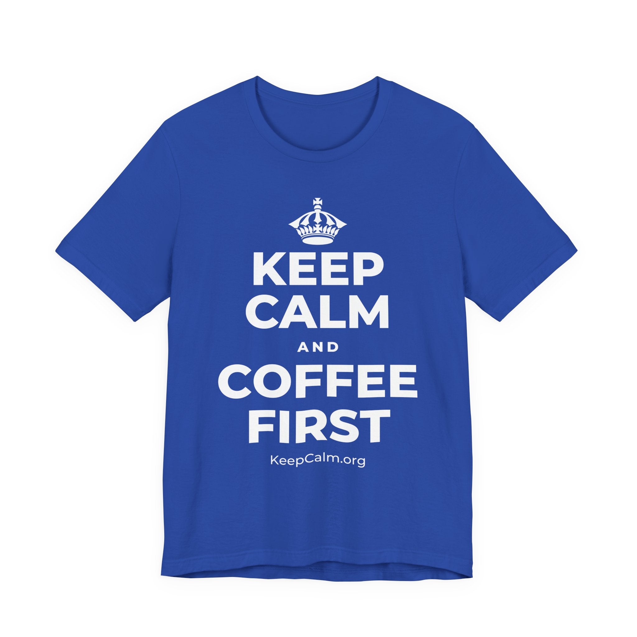 KEEP CALM AND COFFEE FIRST T-Shirt (Soft Cream–Heather Mauve)