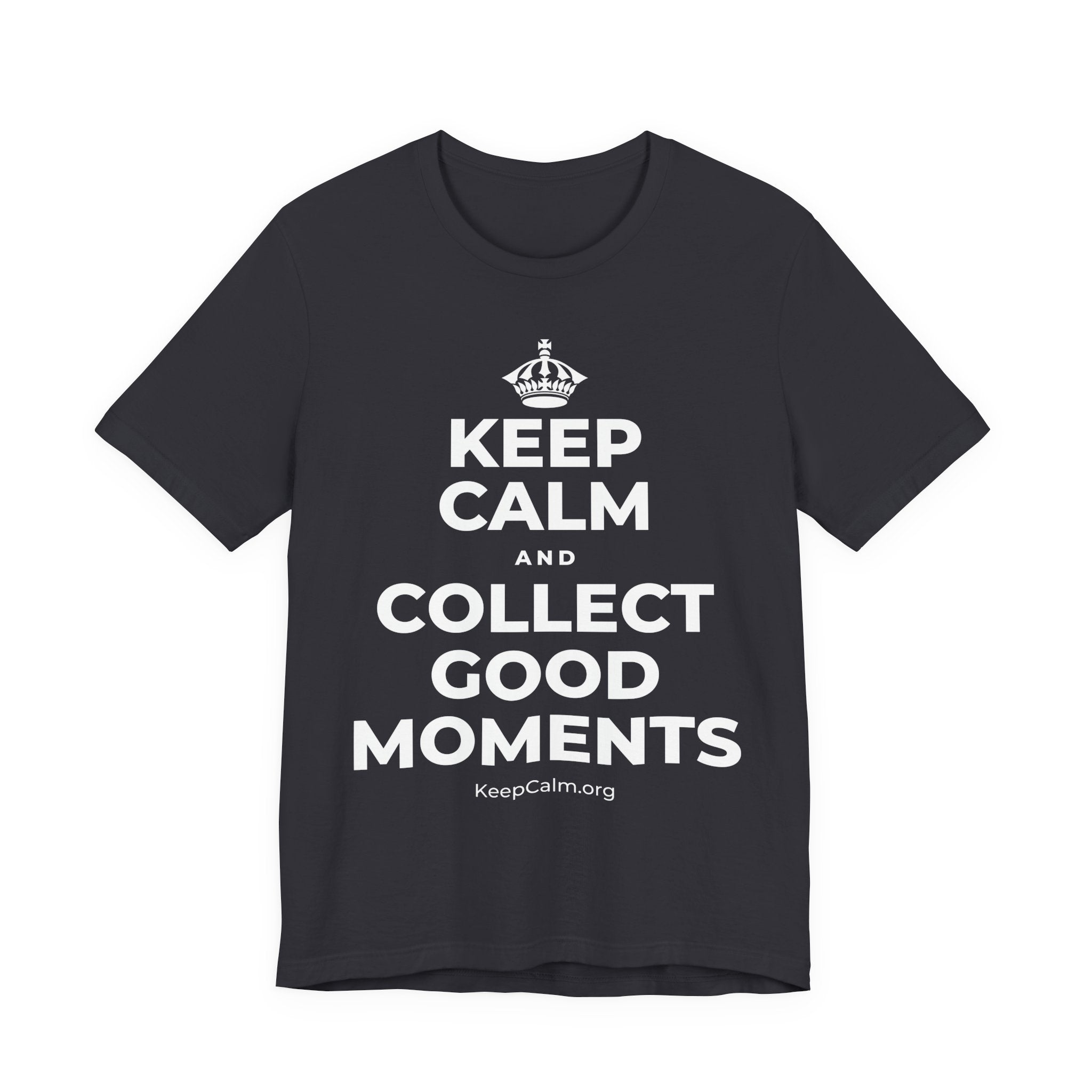 KEEP CALM AND COLLECT GOOD MOMENTS T-Shirt (Baby Blue–Silver)