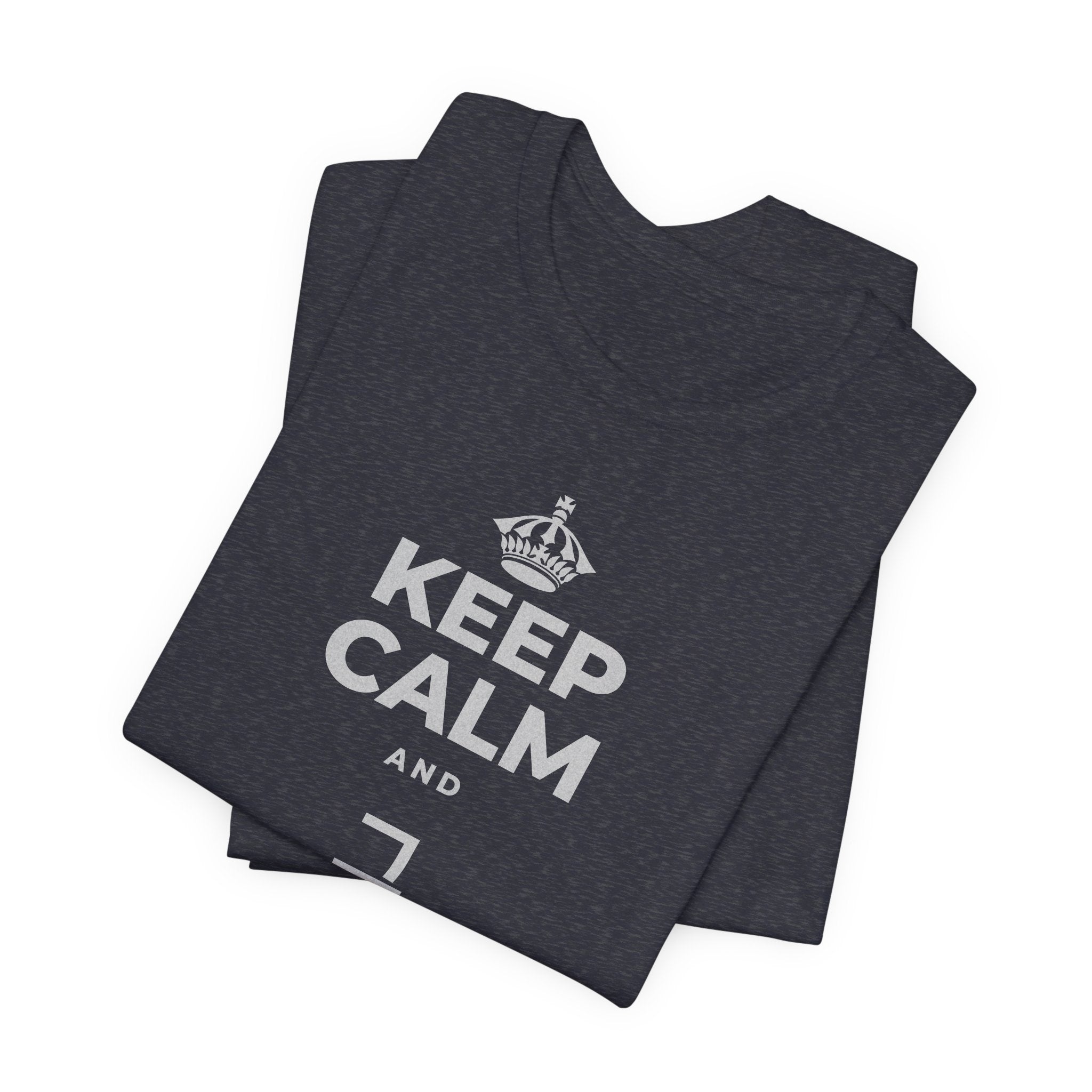 KEEP CALM AND 그 질문을 해요 T-Shirt (White–Asphalt)