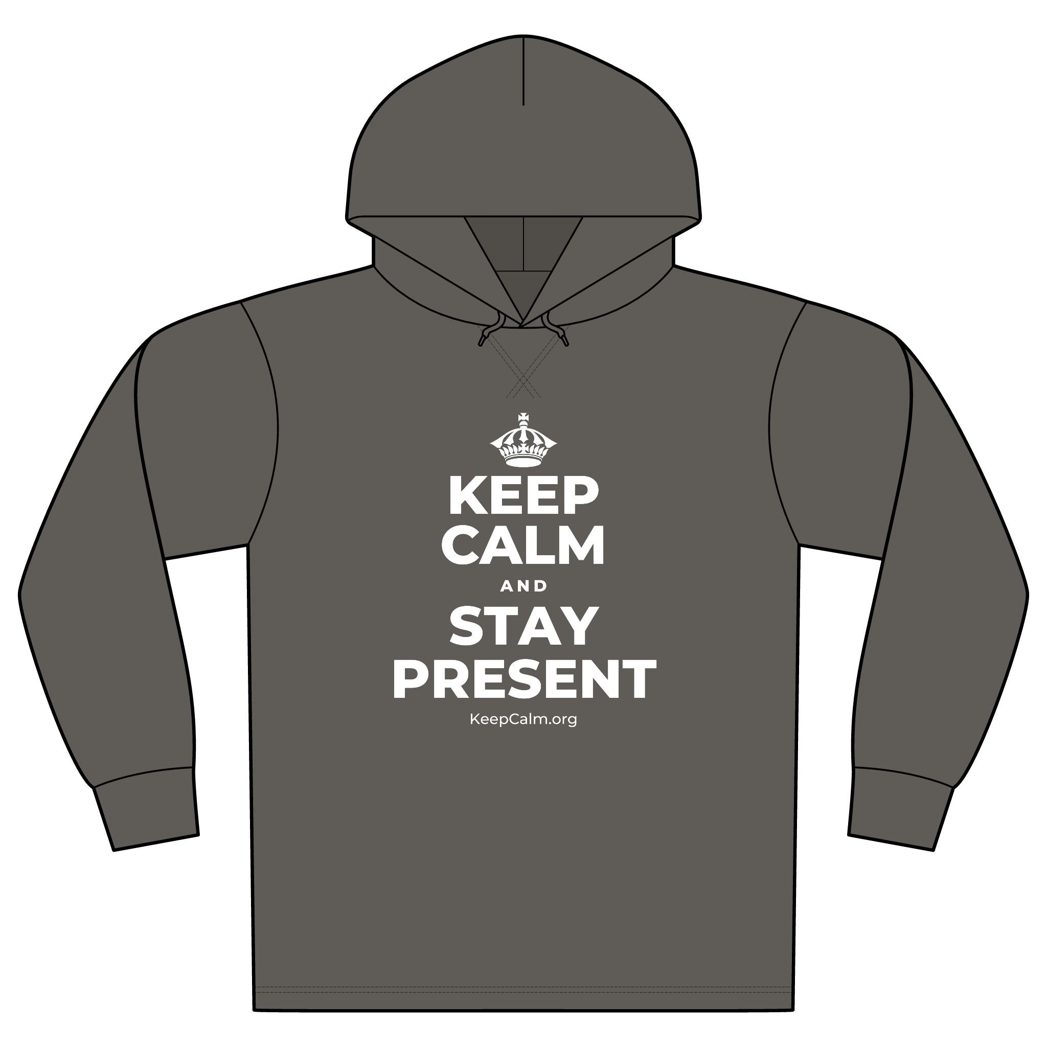 KEEP CALM AND STAY PRESENT Organic Hoodie Tee