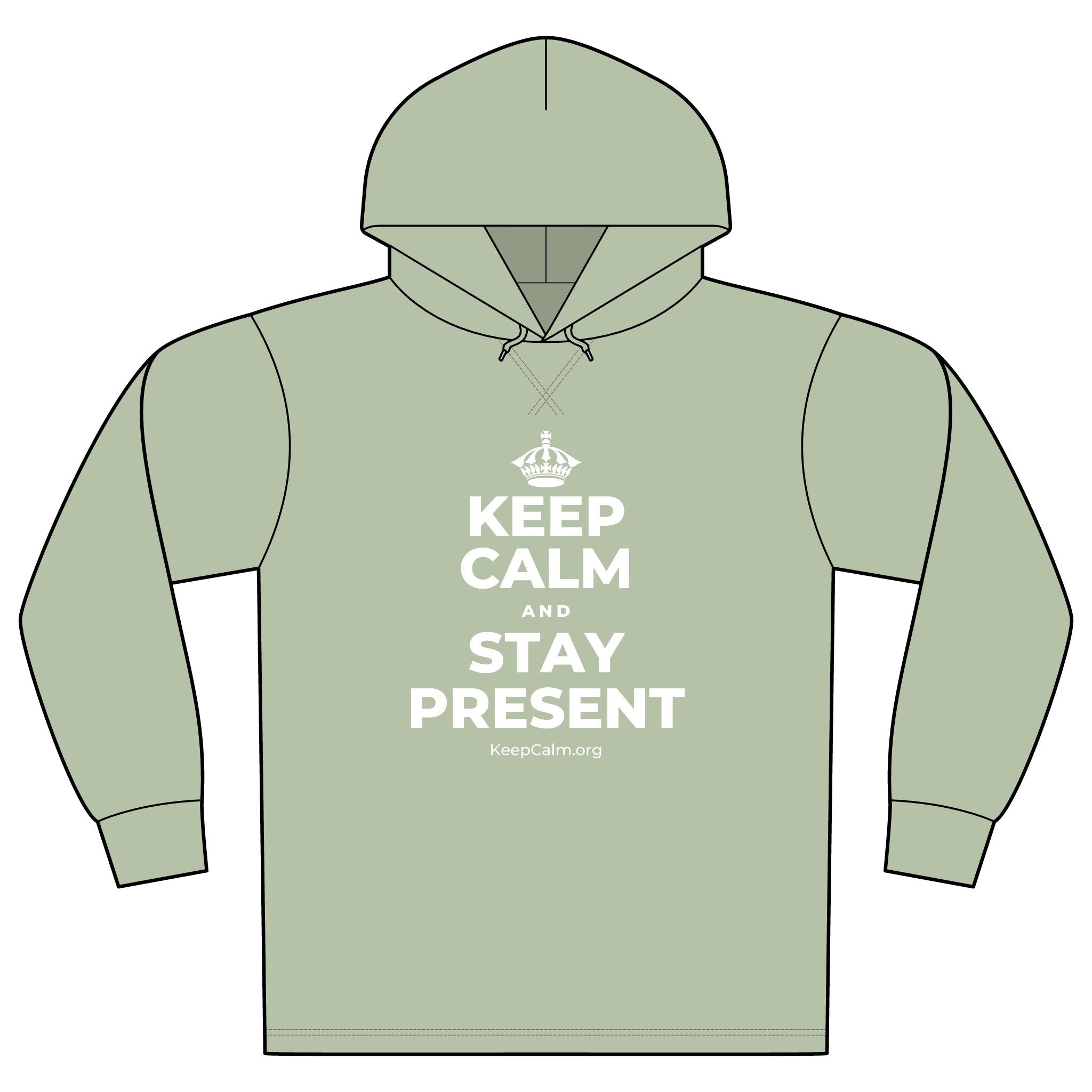 KEEP CALM AND STAY PRESENT Organic Hoodie Tee