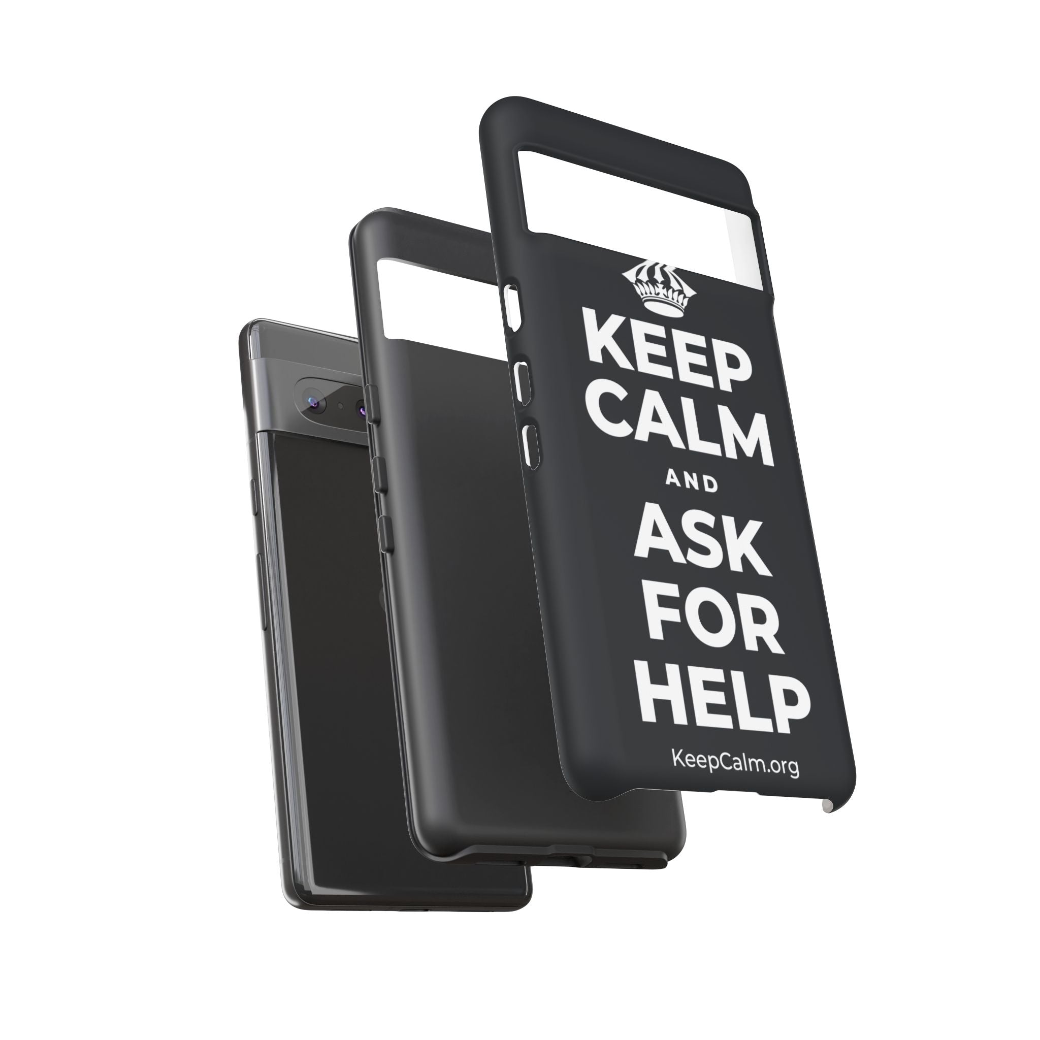KEEP CALM AND ASK FOR HELP Phone Case (Dark)
