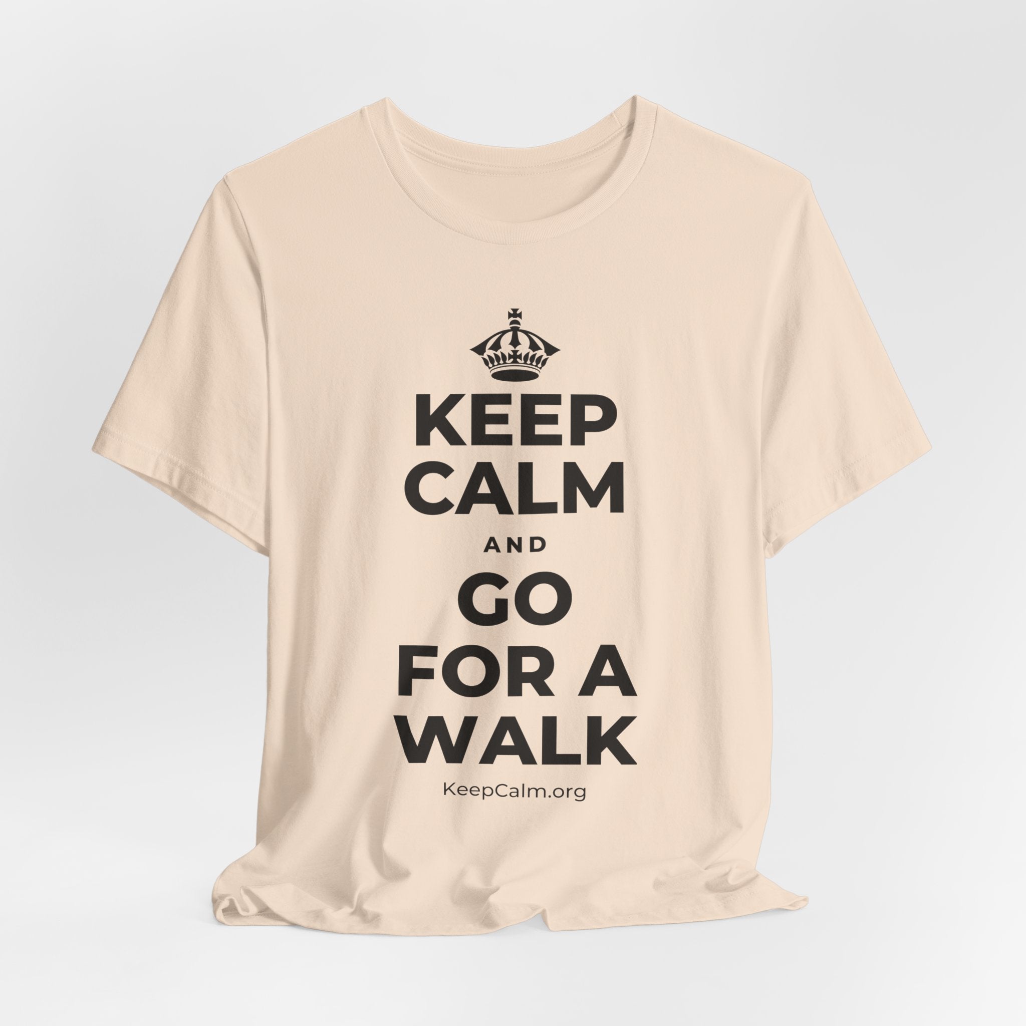 KEEP CALM AND GO FOR A WALK T-Shirt (Soft Cream–Heather Mauve)