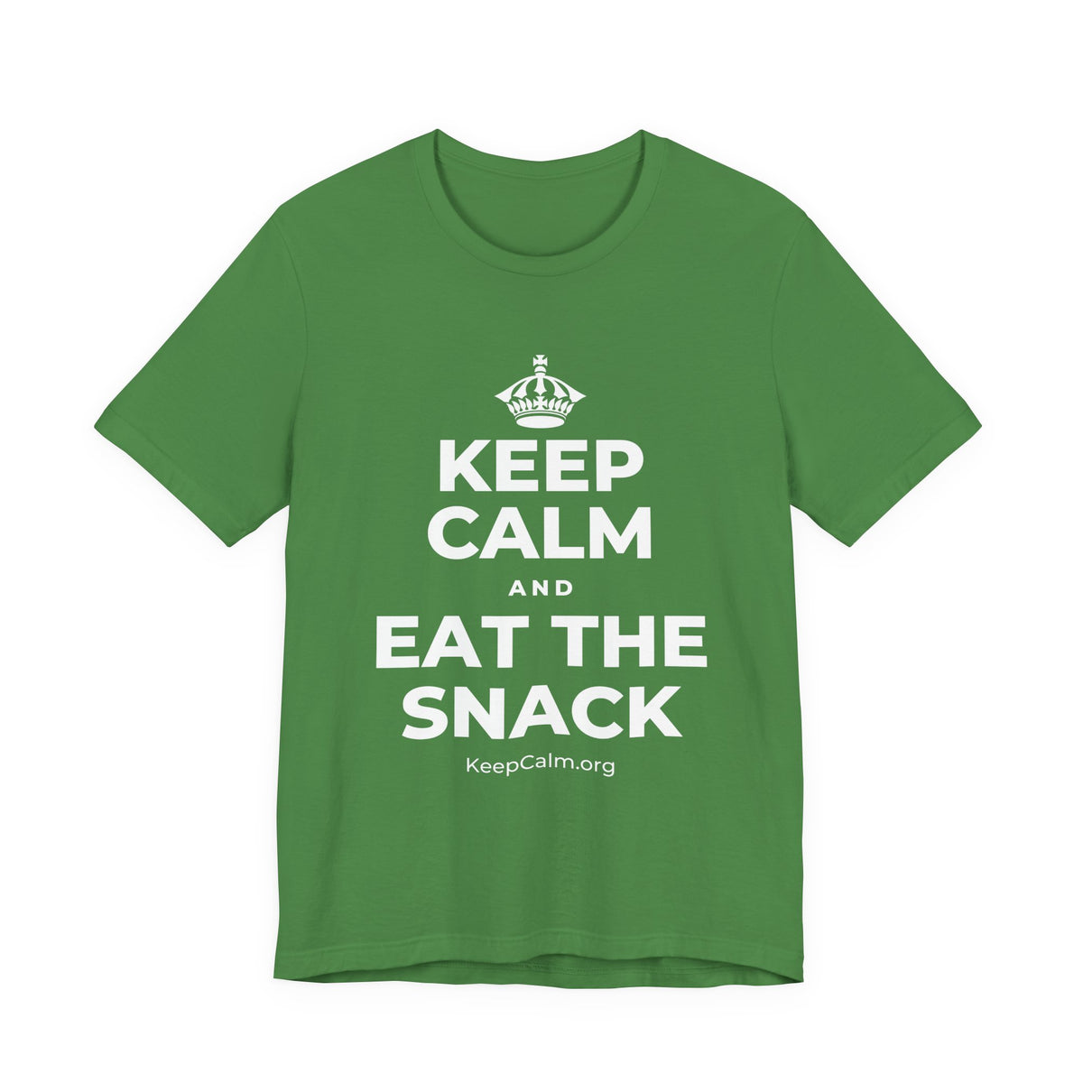 KEEP CALM AND EAT THE SNACK T-Shirt (Baby Blue–Silver)