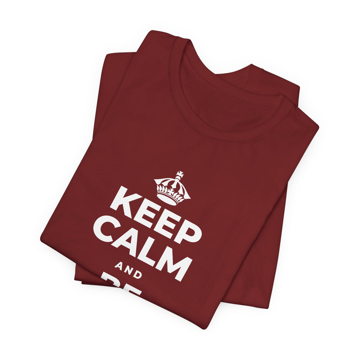 KEEP CALM AND BE STRONG LIKE A 🦕 T-Shirt (Baby Blue–Silver)