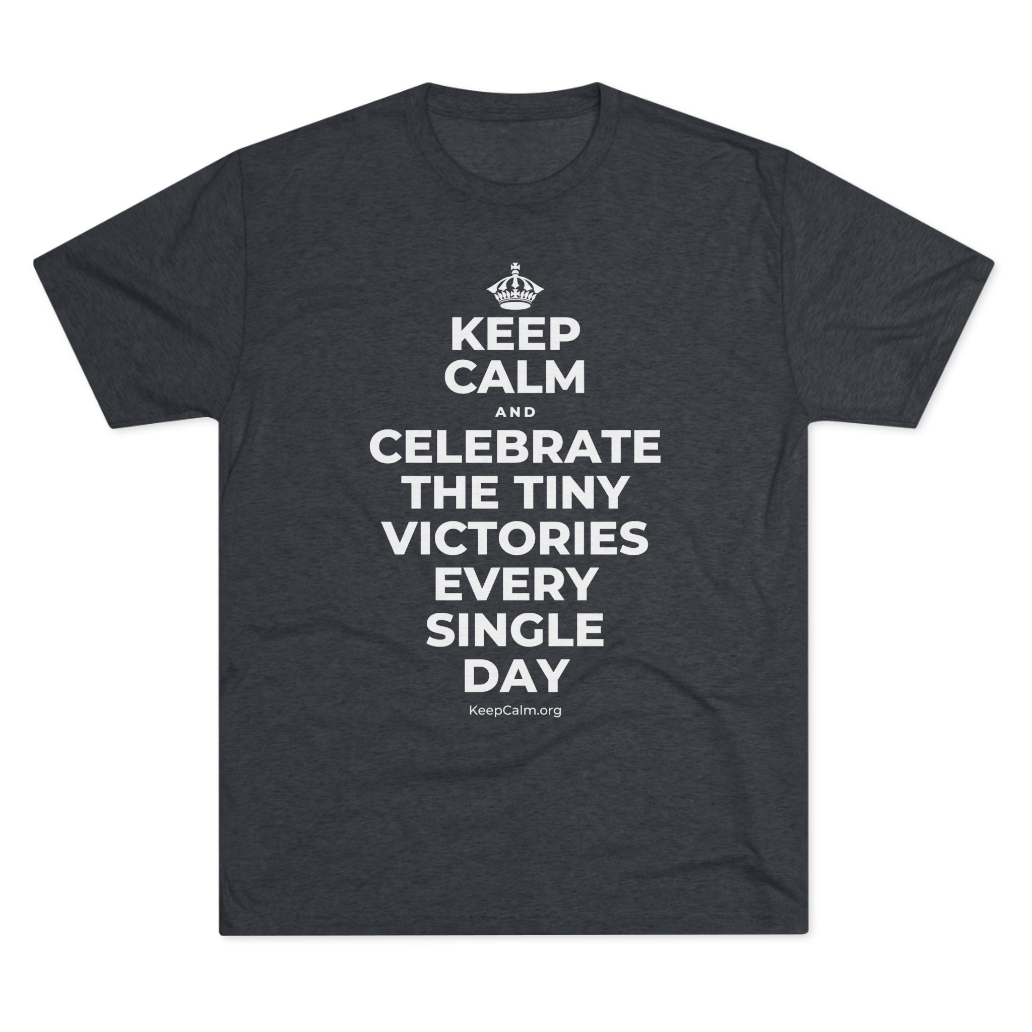 KEEP CALM AND CELEBRATE THE TINY VICTORIES EVERY SINGLE DAY Tri-Blend Tee
