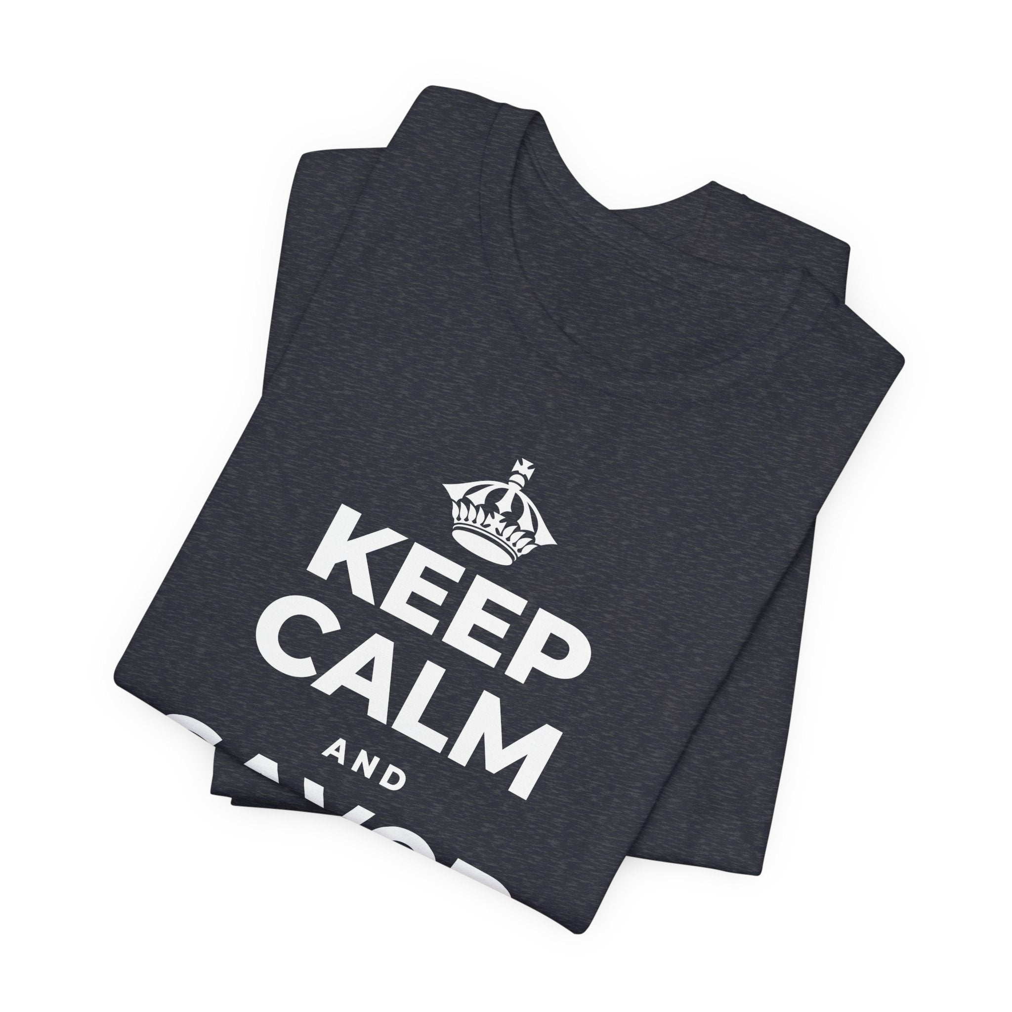 KEEP CALM AND SAVOR THE SIMPLE T-Shirt (White–Asphalt)