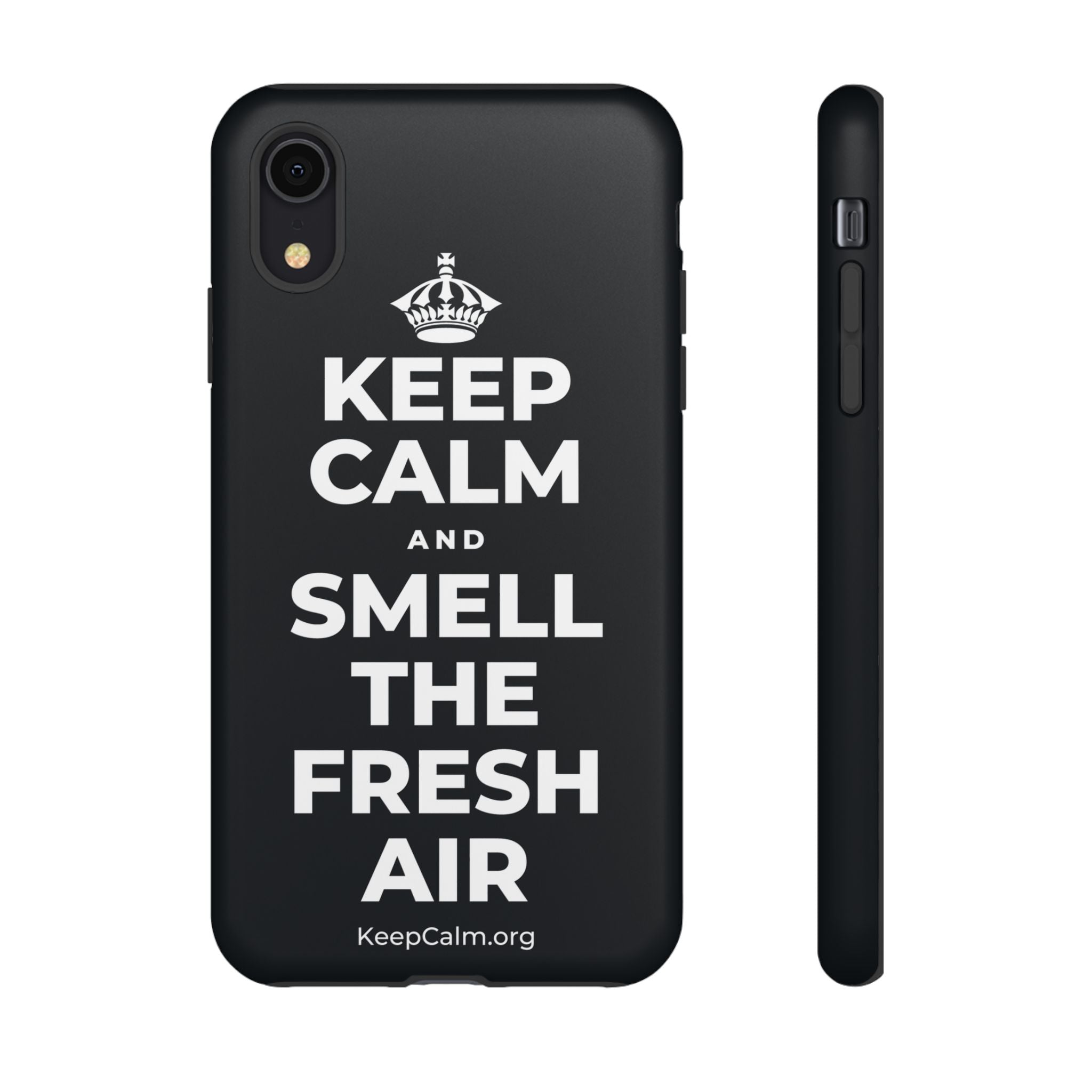 KEEP CALM AND SMELL THE FRESH AIR Phone Case (Dark)