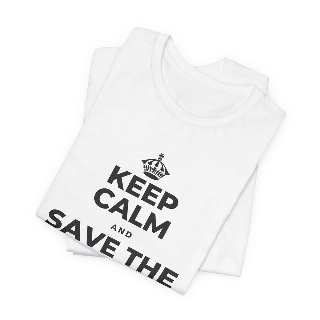 KEEP CALM AND SAVE THE DRAMA FOR YOUR 🦙 T-Shirt (White–Asphalt)