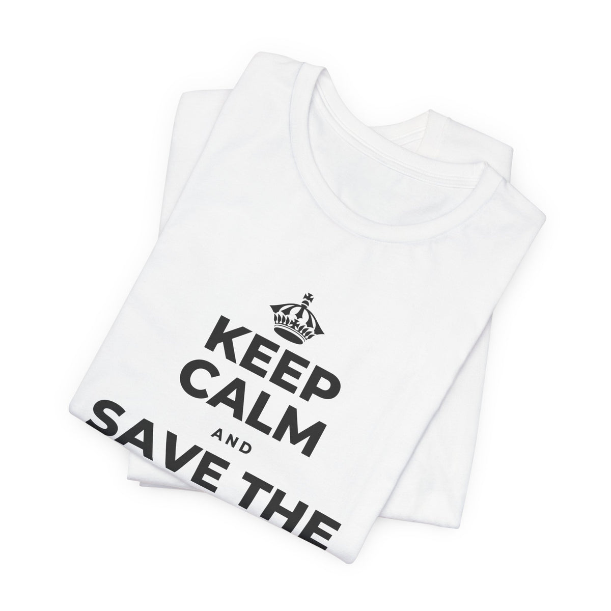 KEEP CALM AND SAVE THE DRAMA FOR YOUR 🦙 T-Shirt (White–Asphalt)