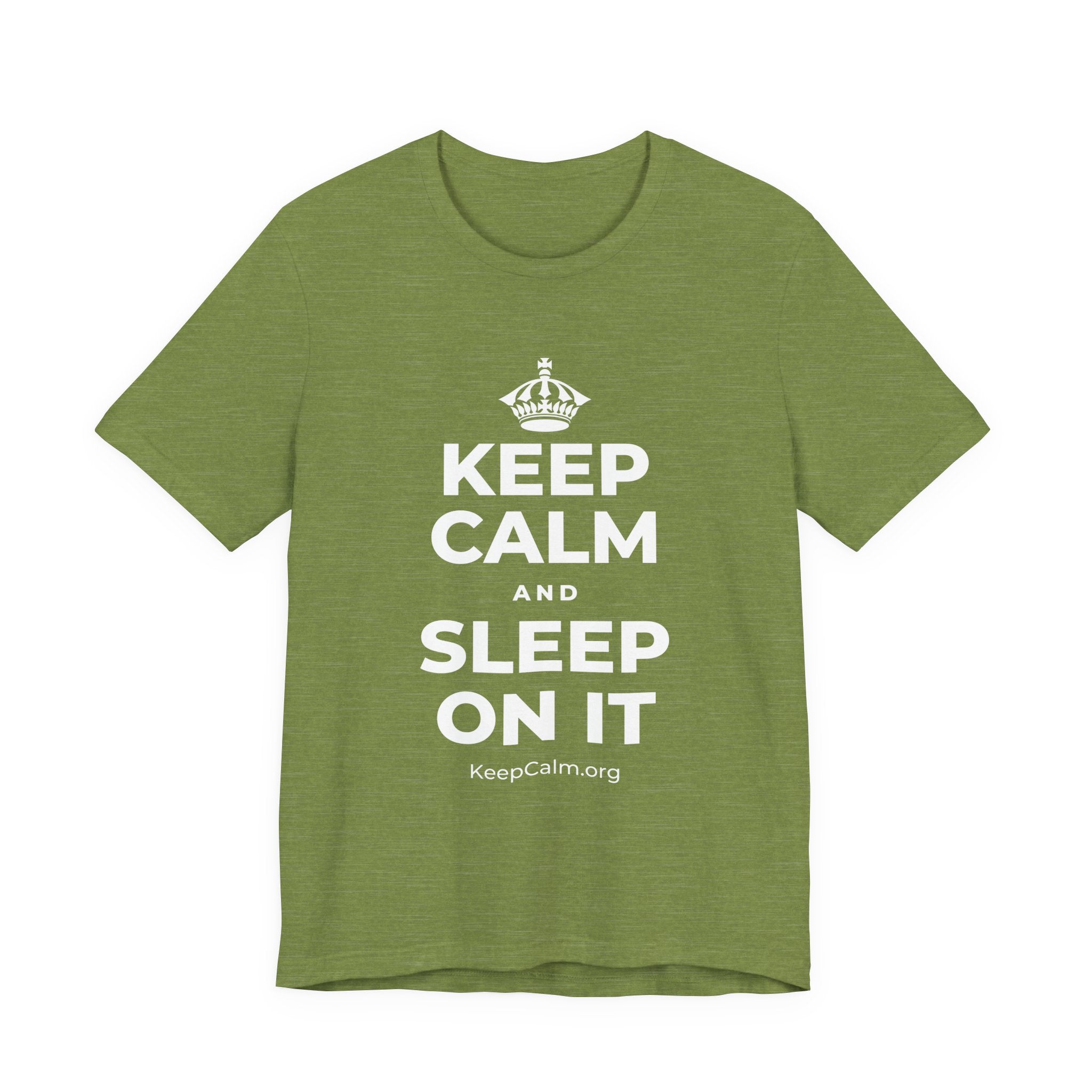 KEEP CALM AND SLEEP ON IT T-Shirt (Baby Blue–Silver)