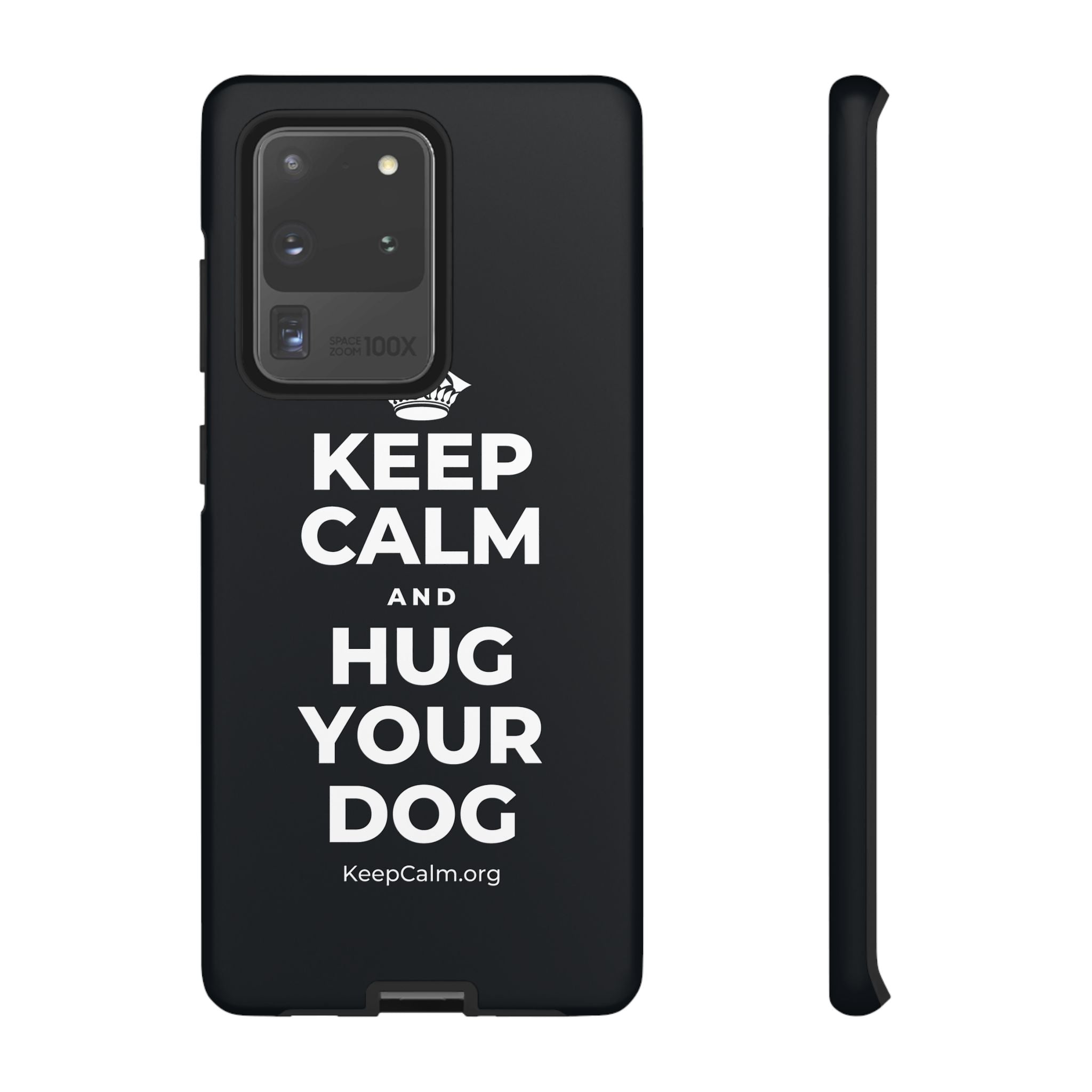 KEEP CALM AND HUG YOUR DOG Phone Case (Dark)