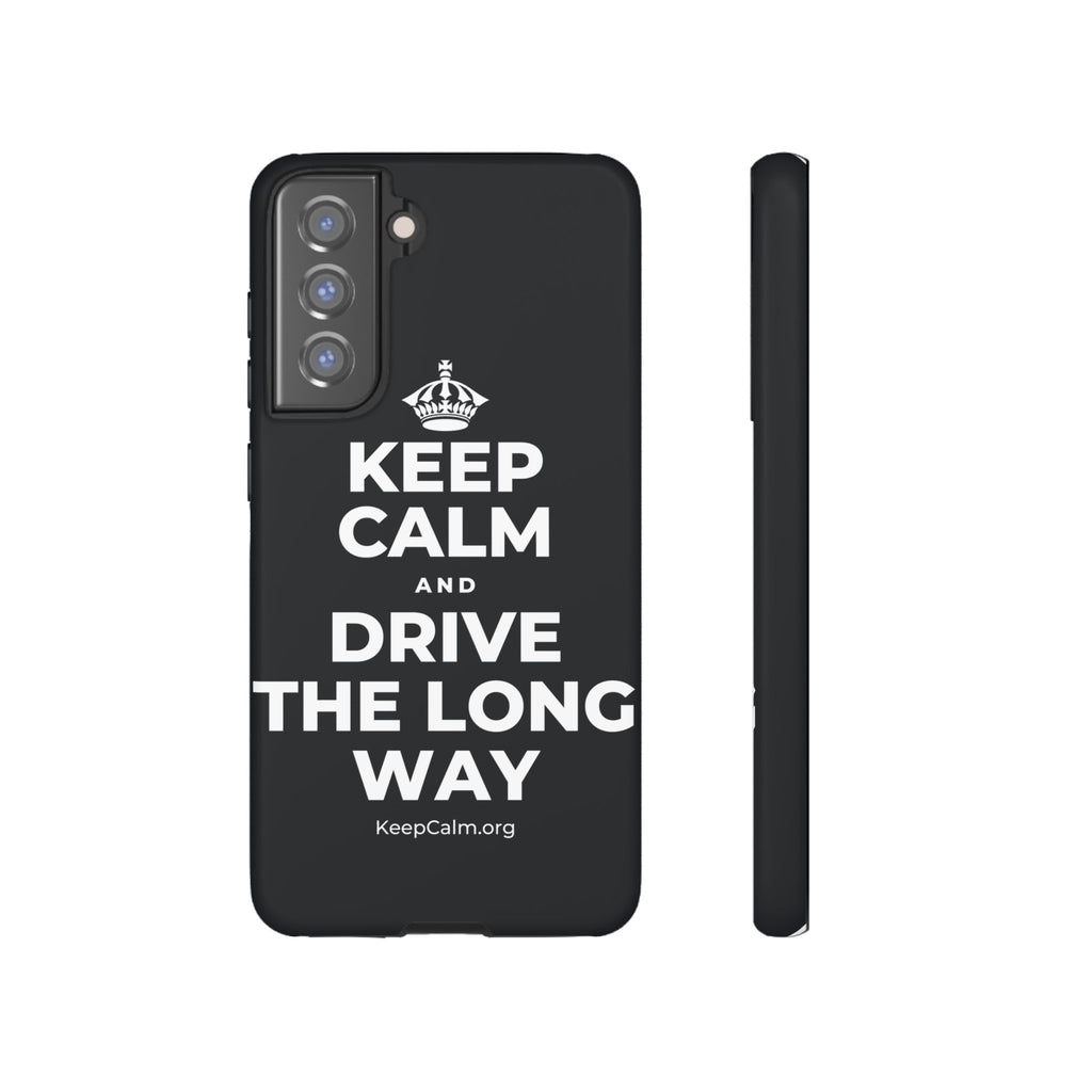 KEEP CALM AND DRIVE THE LONG WAY Phone Case (Dark)