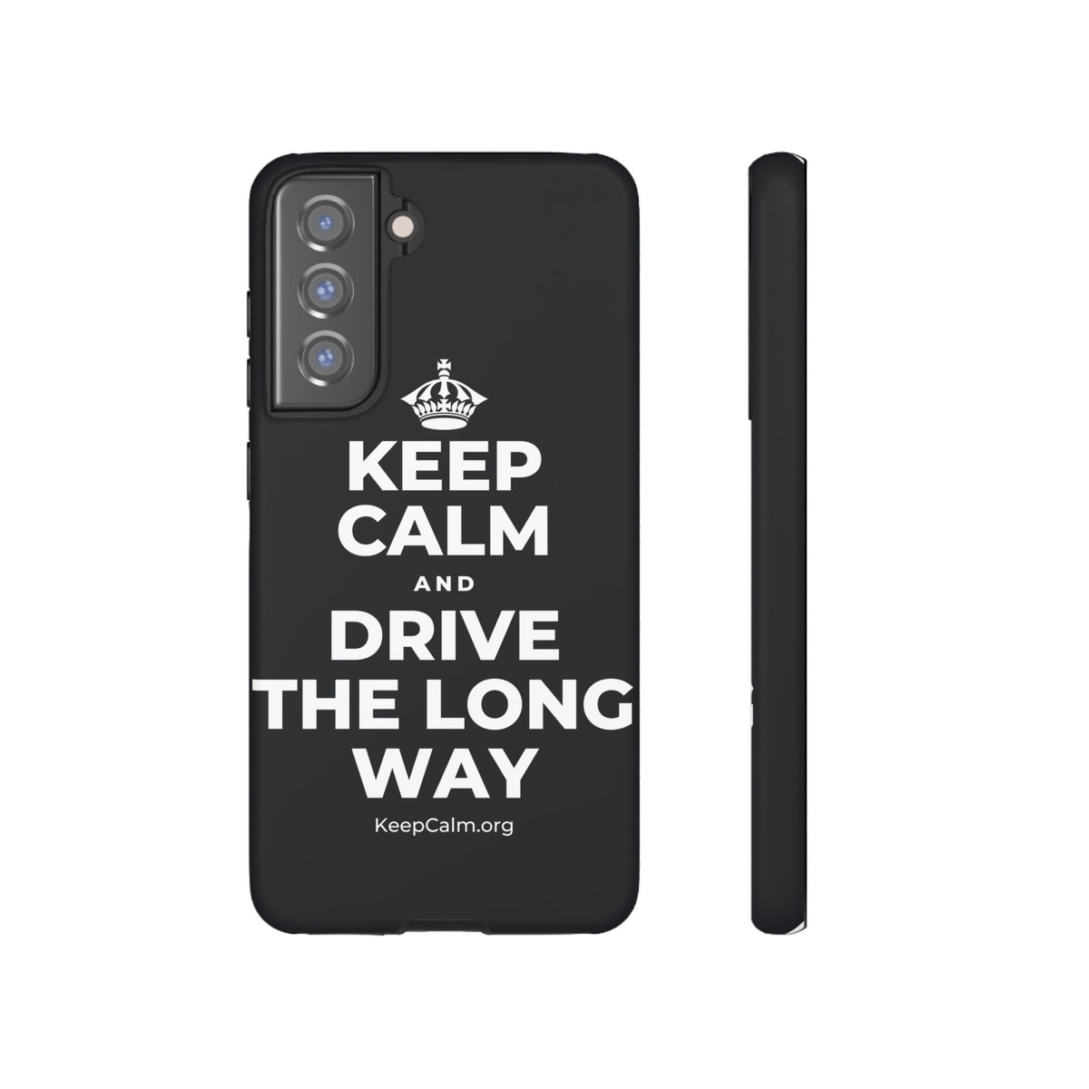 KEEP CALM AND DRIVE THE LONG WAY Phone Case (Dark)