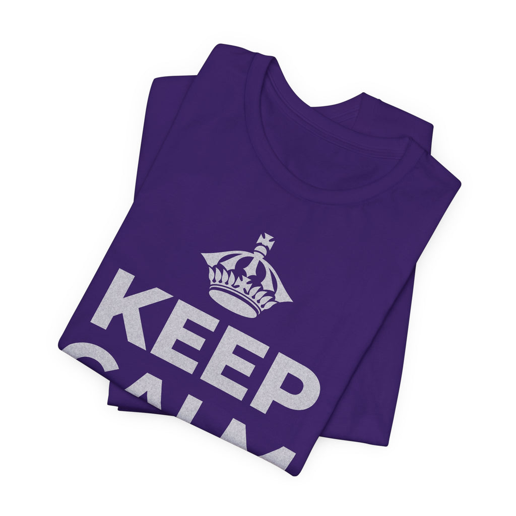 KEEP CALM AND 見知らぬ人に微笑んで T-Shirt (Soft Cream–Heather Mauve)