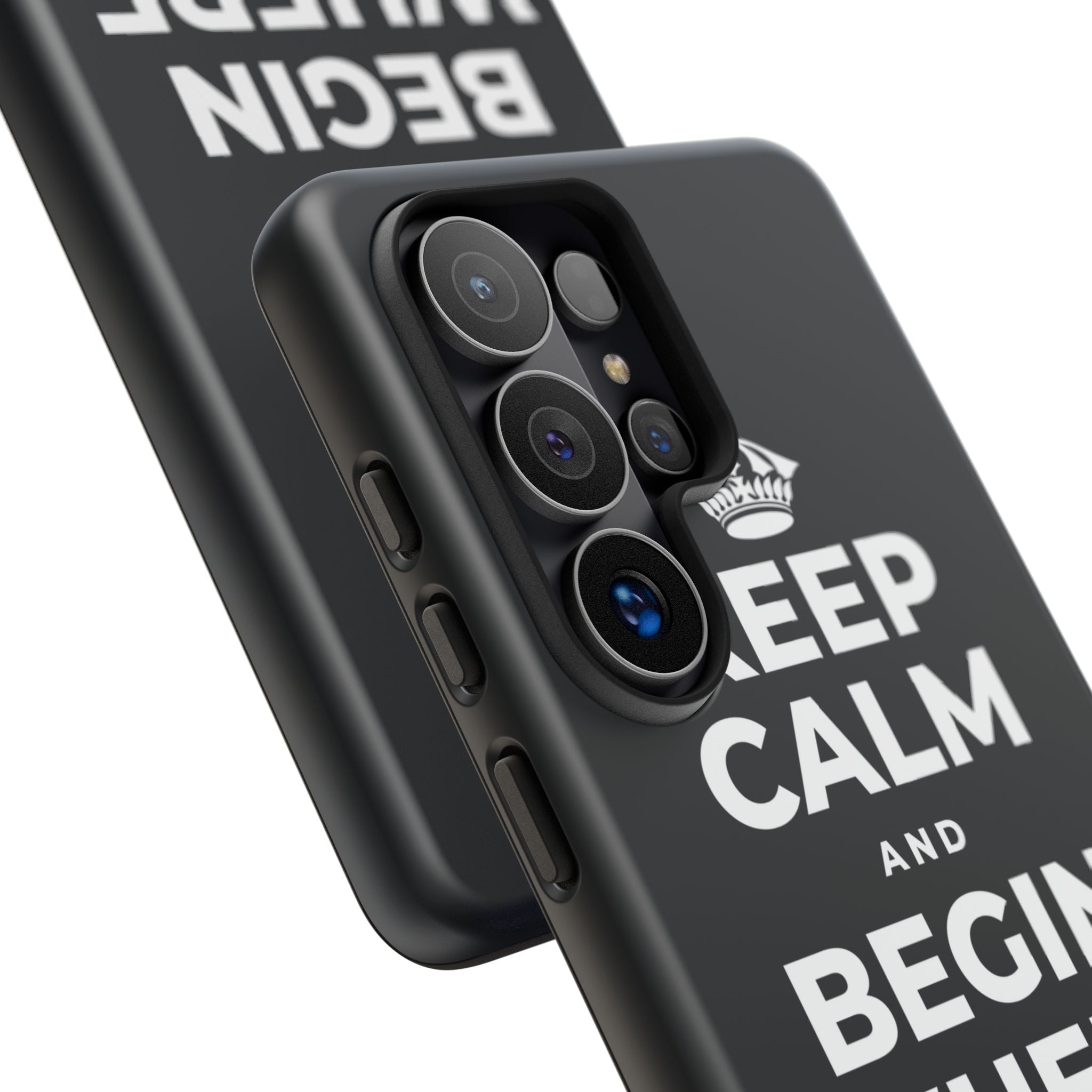 KEEP CALM AND BEGIN WHERE YOU ARE Phone Case (Dark)