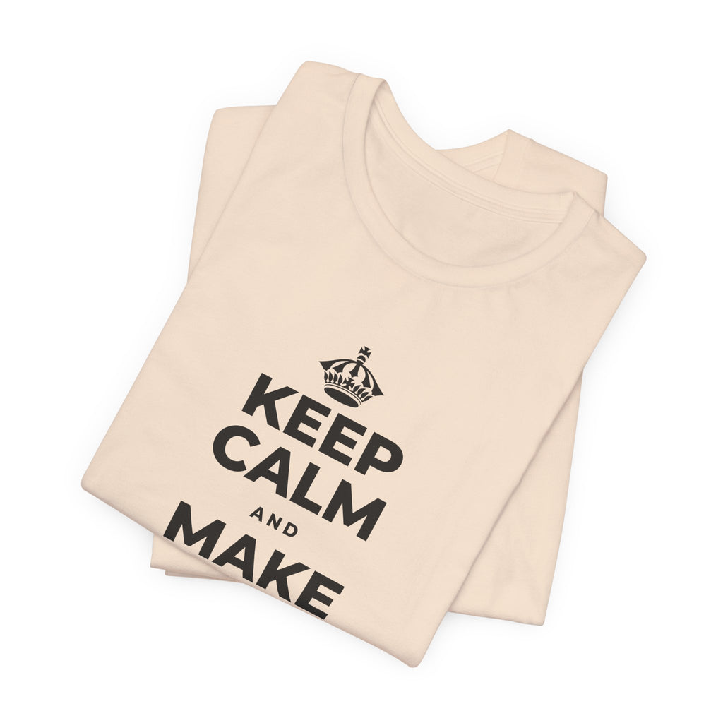 KEEP CALM AND MAKE MUSIC THAT HEALS T-Shirt (Soft Cream–Heather Mauve)
