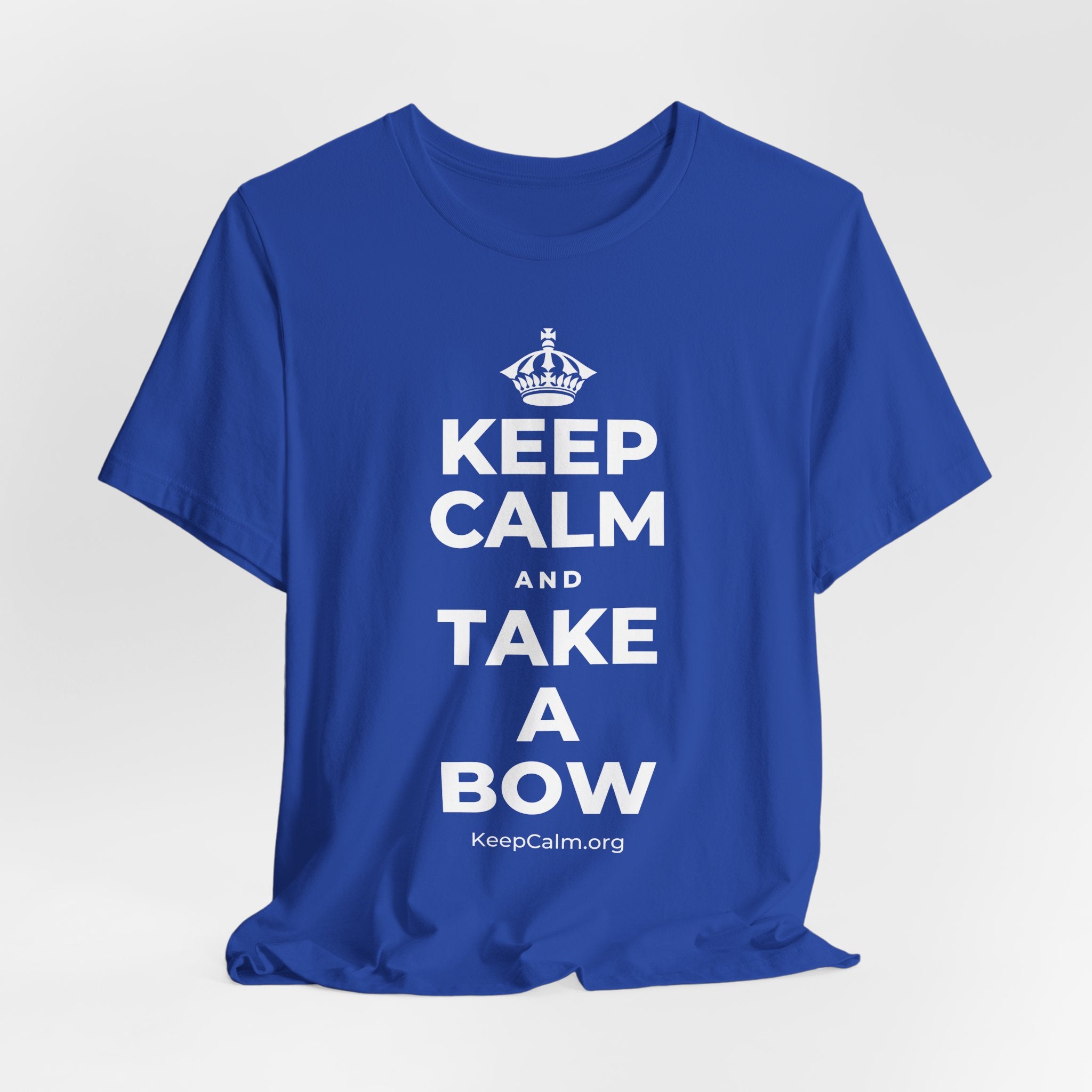 KEEP CALM AND TAKE A BOW T-Shirt (Soft Cream–Heather Mauve)