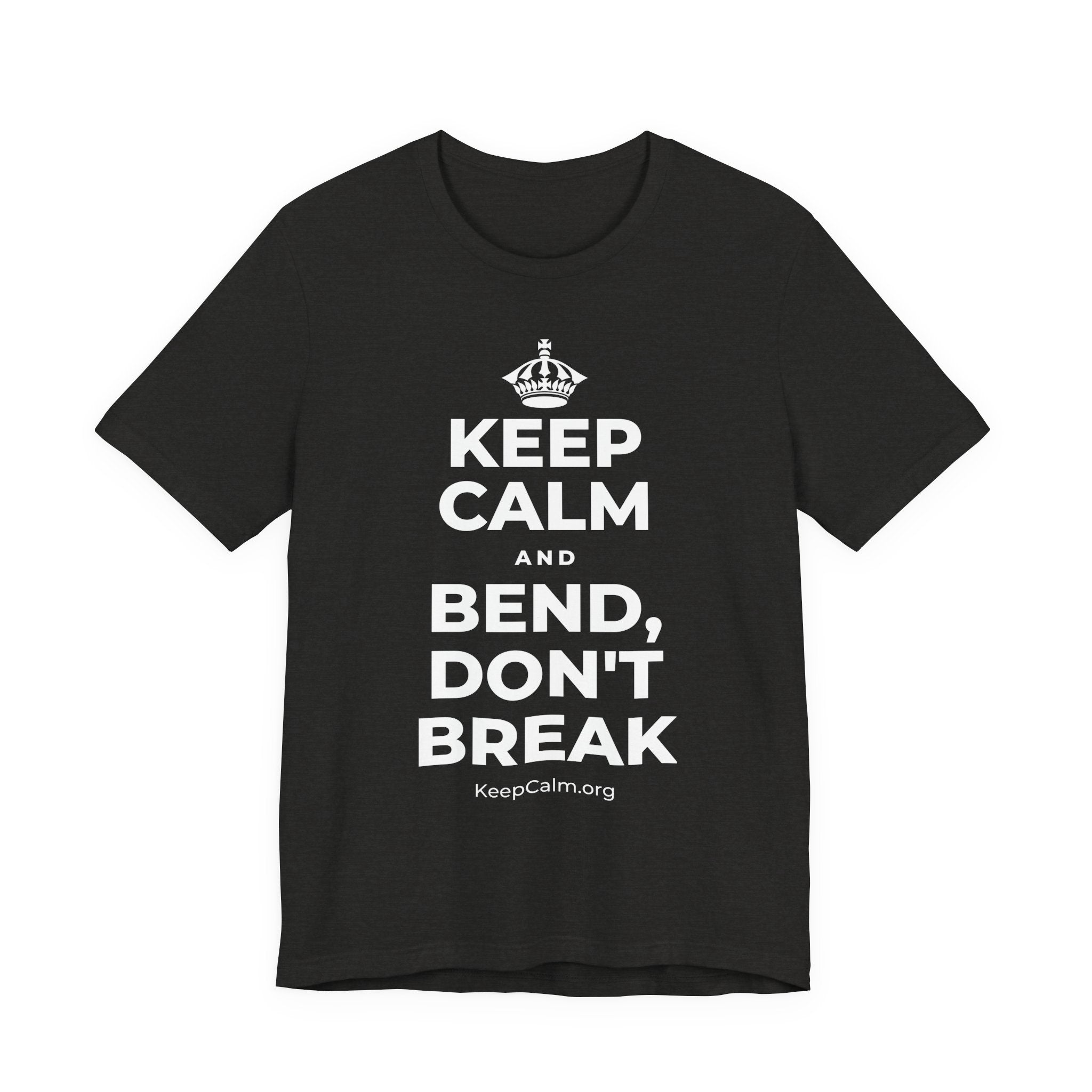 KEEP CALM AND BEND, DON'T BREAK T-Shirt (Soft Cream–Heather Mauve)