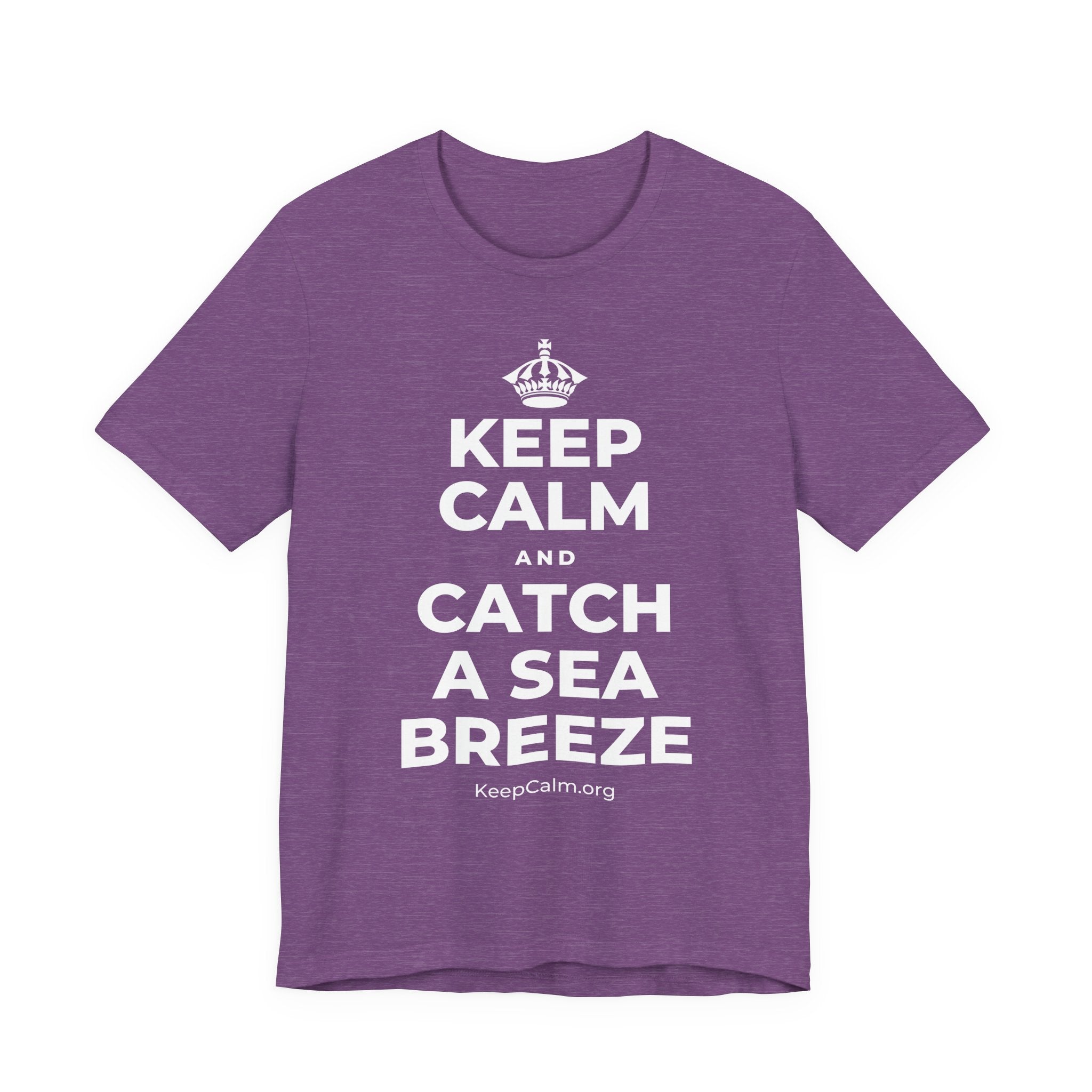 KEEP CALM AND CATCH A SEA BREEZE T-Shirt (Baby Blue–Silver)