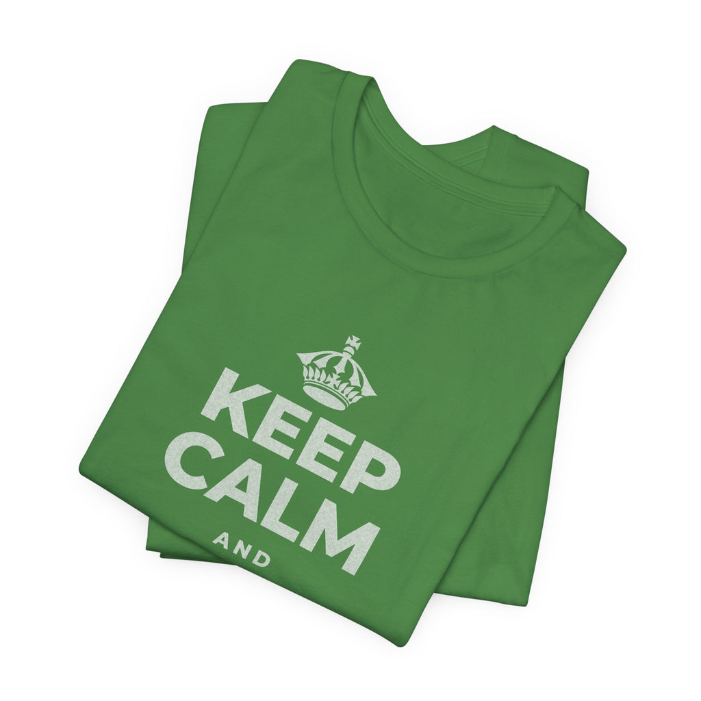 KEEP CALM AND FIND THE WATER T-Shirt (Baby Blue–Silver)