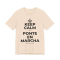 KEEP CALM Y PONTE EN MARCHA T-Shirt (Soft Cream–Heather Mauve)