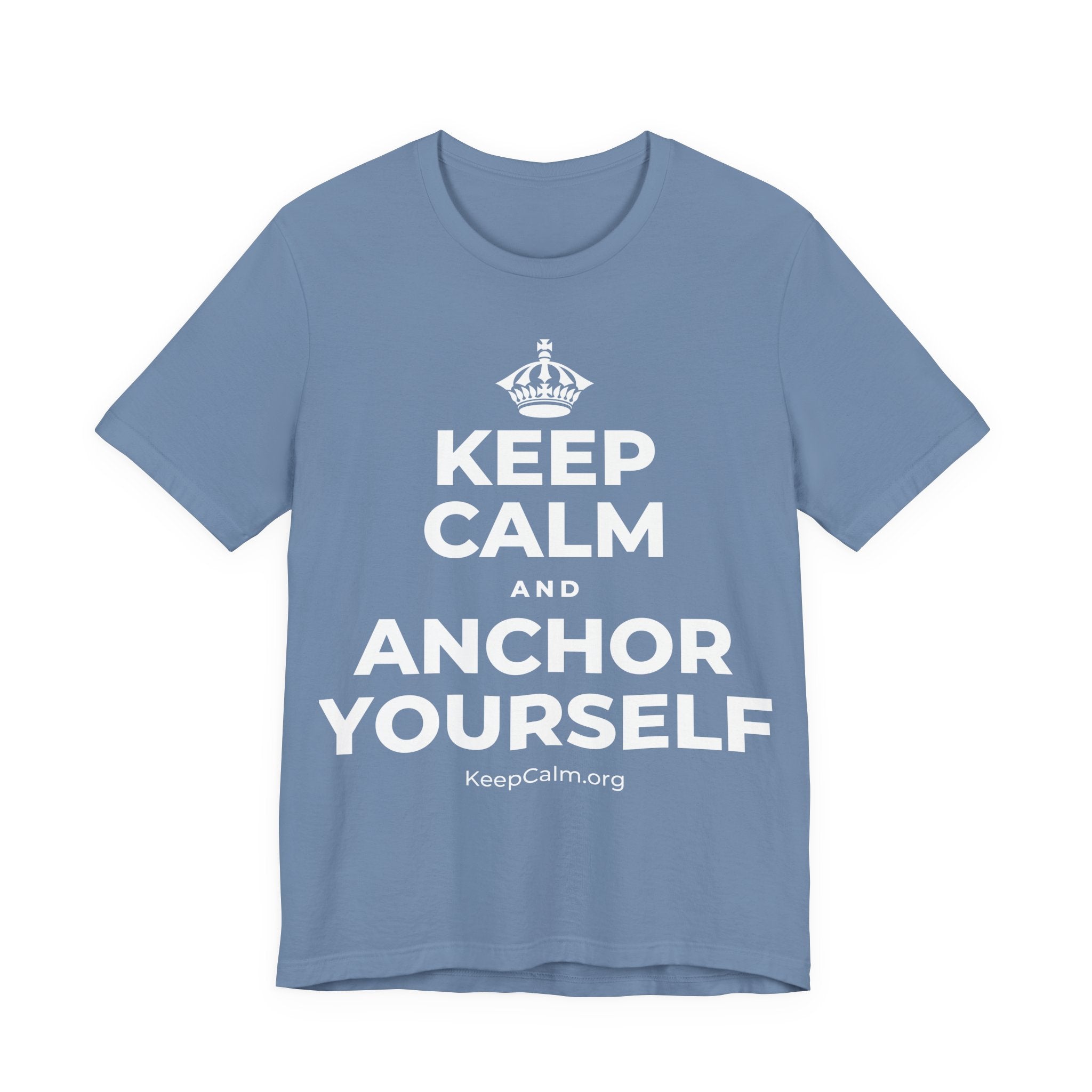 KEEP CALM AND ANCHOR YOURSELF T-Shirt (Soft Cream–Heather Mauve)