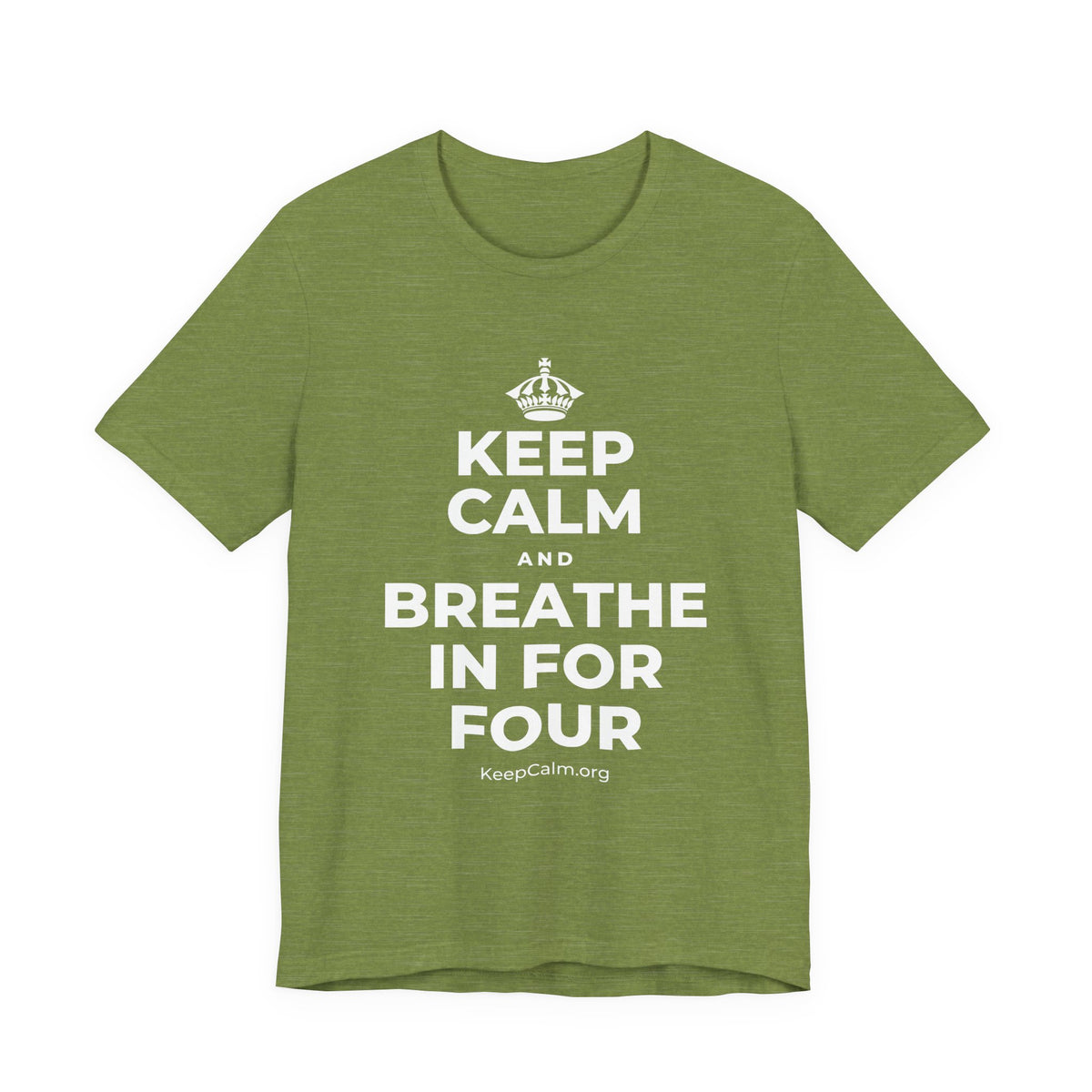KEEP CALM AND BREATHE IN FOR FOUR T-Shirt (Baby Blue–Silver)