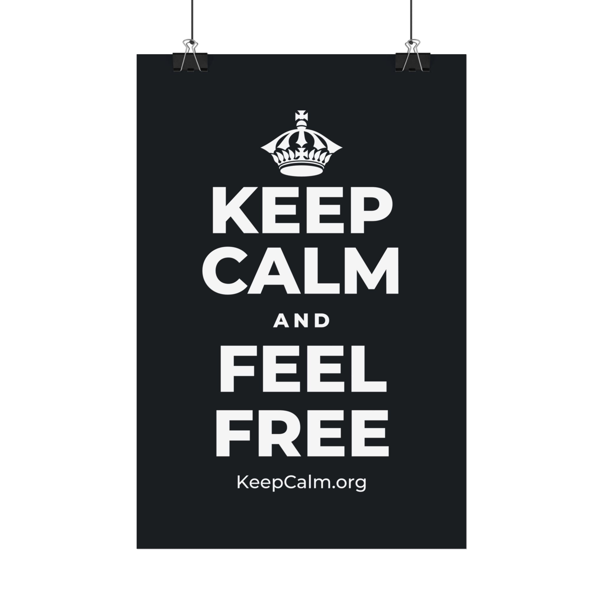 KEEP CALM AND FEEL FREE Satin Poster (Dark)